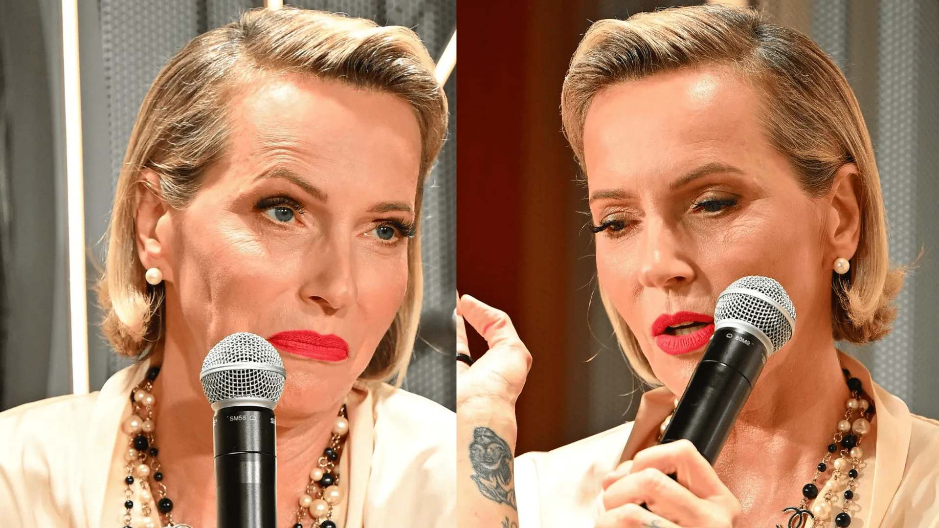 Paulina Smaszcz z mikrofonem