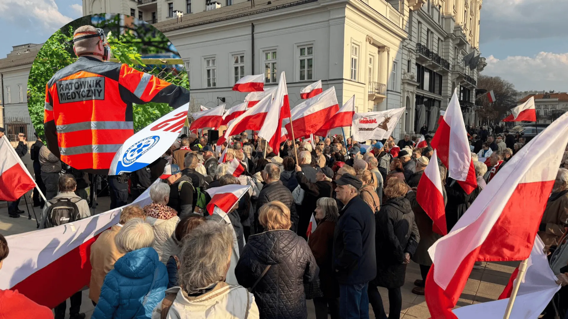 manifestacja pod pałacem prezydenckim