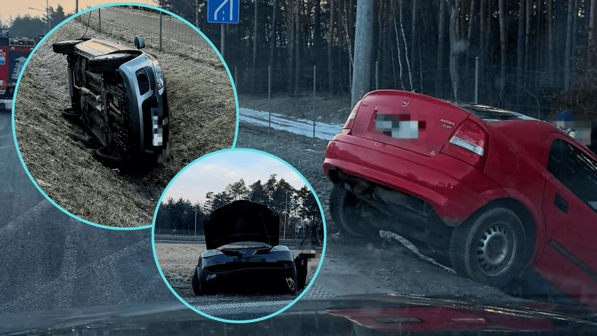 Seria kolizji na obwodnicy Góry Kalwarii: Pięć aut w rowie