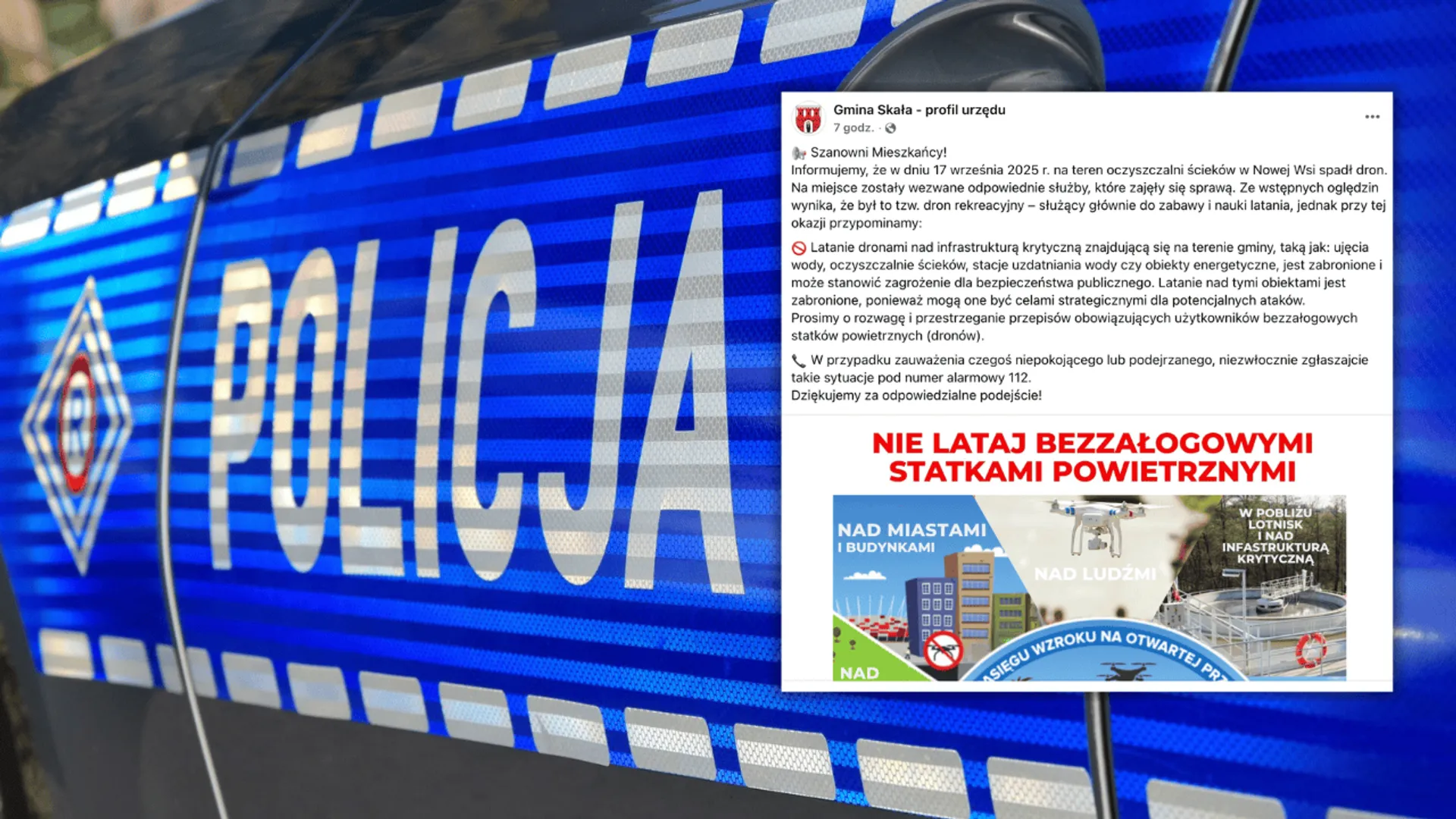 Policja, wpis na facebooku
