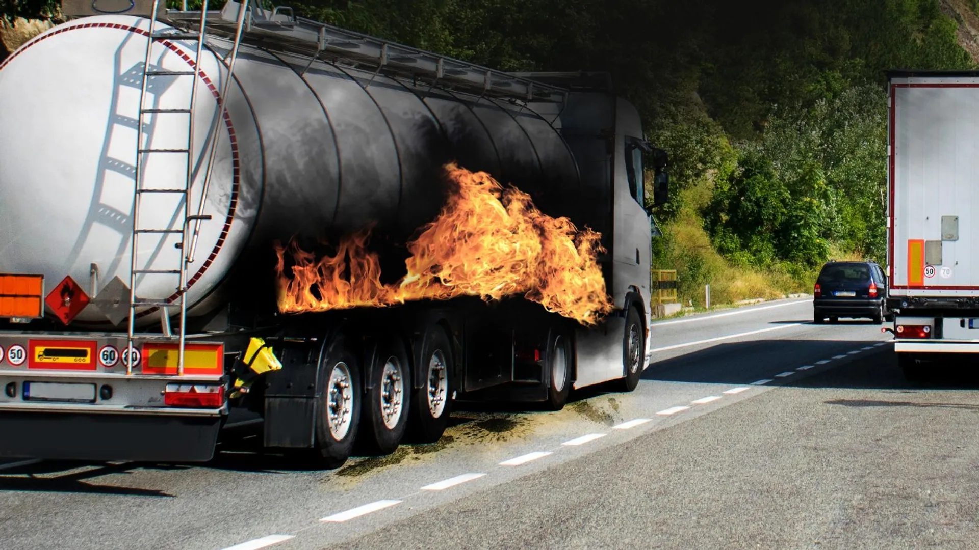 Pożar ciężarówki, A2