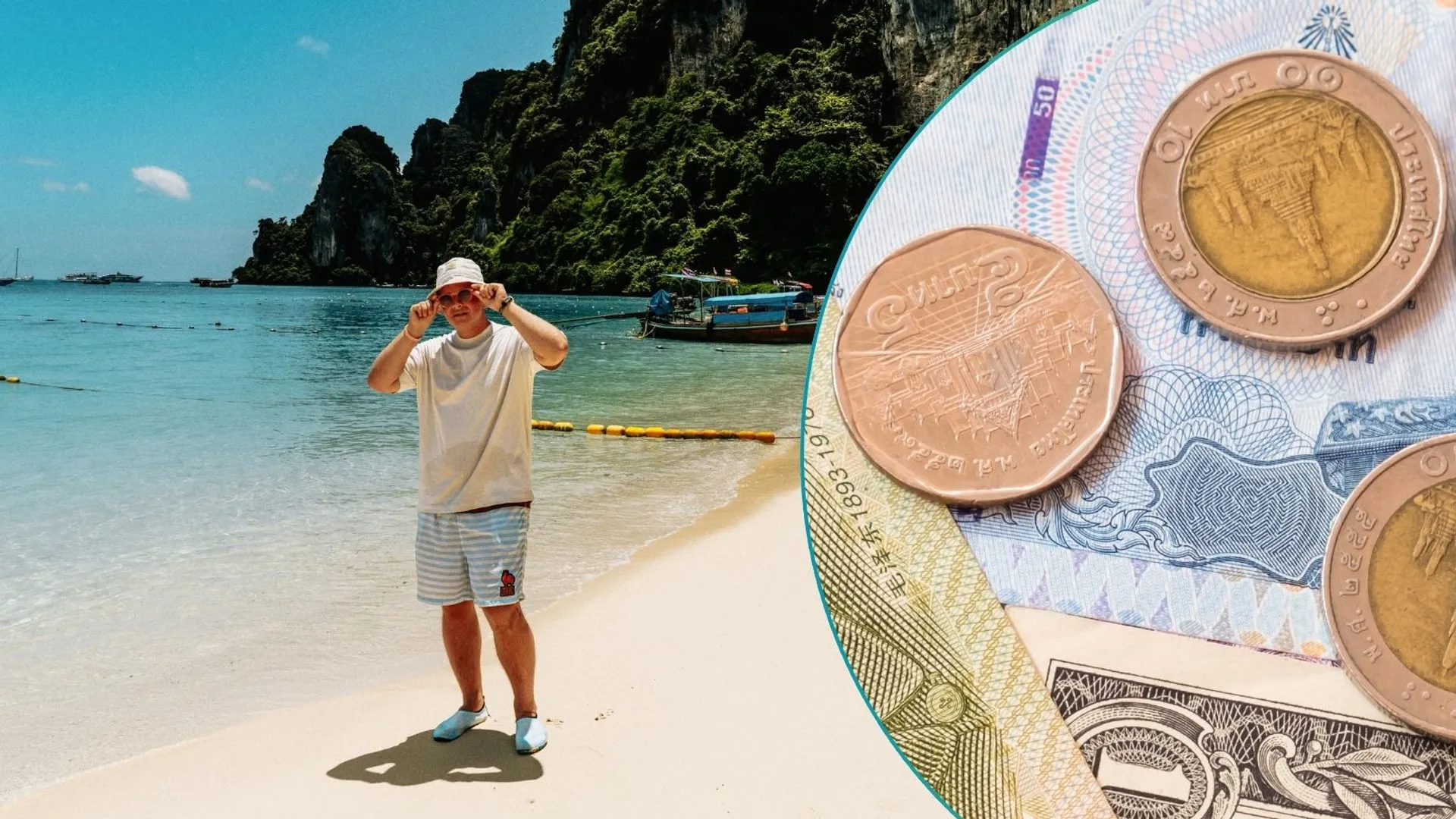 Tajlandia, turysta, tajskie monety, Bahty