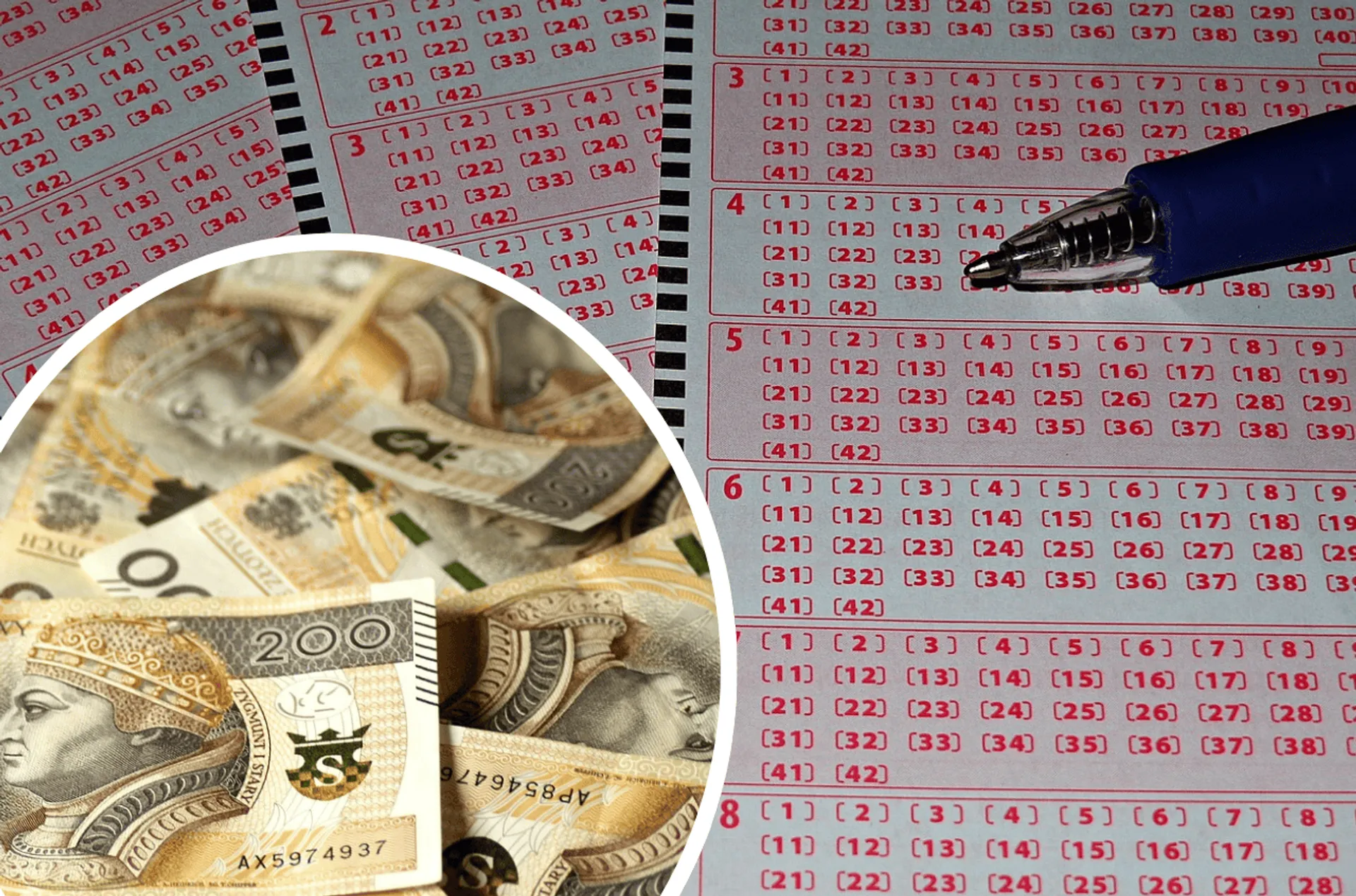 pieniądze, kupony lotto