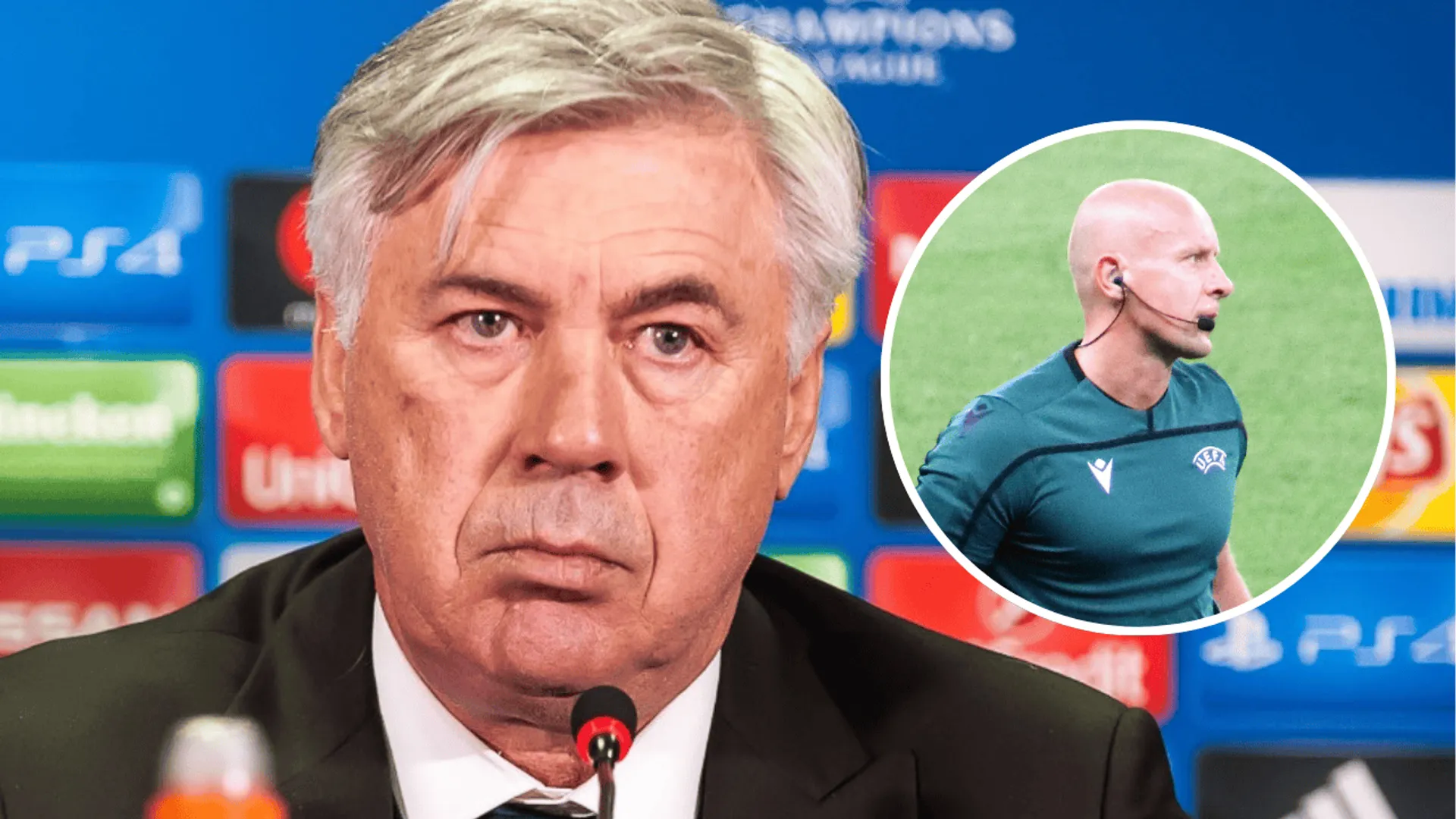 Carlo Ancelotti i Szymon Marciniak
