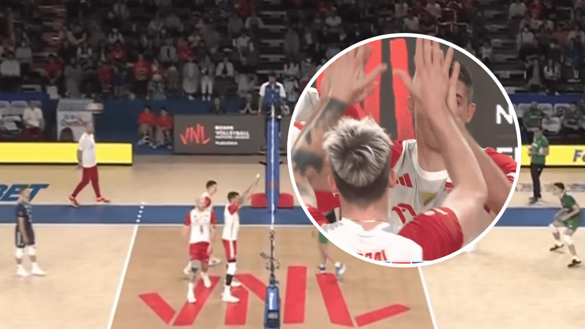 Kadr z meczu Polska - Bułgaria