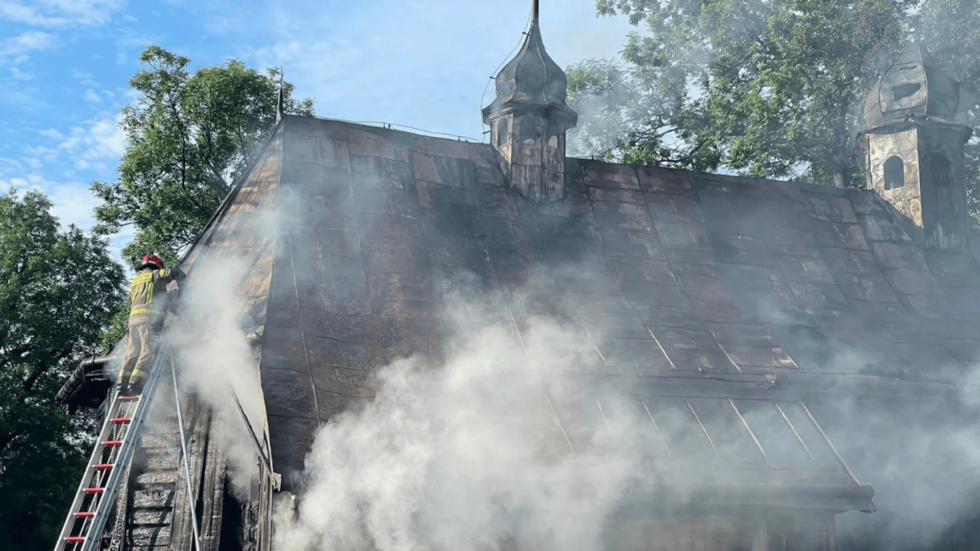 pożar kościoła w Nowym Sączu