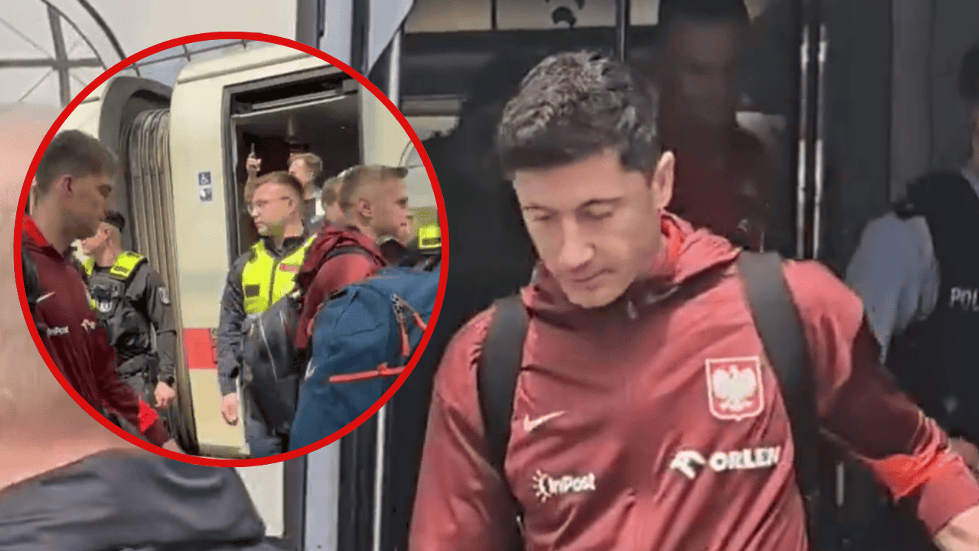 Robert Lewandowski na peronie w Berlinie