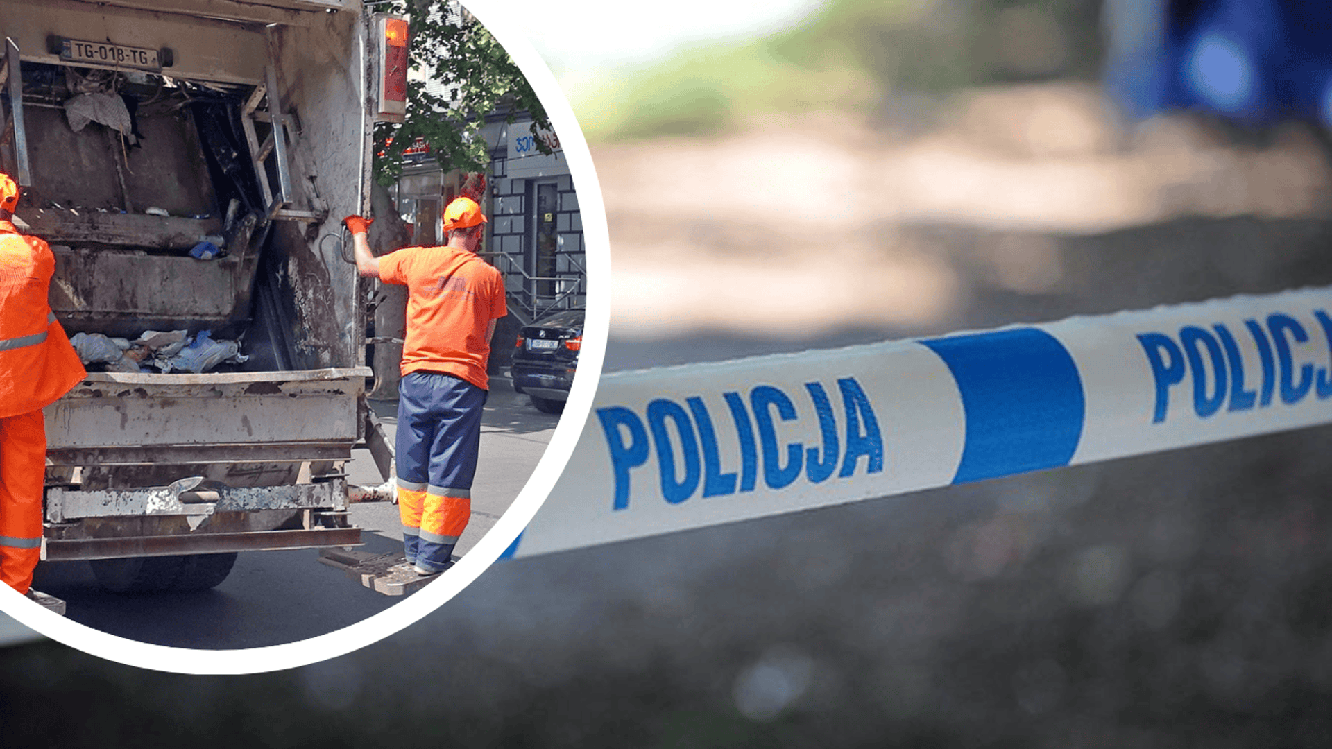 policja śmieciarka