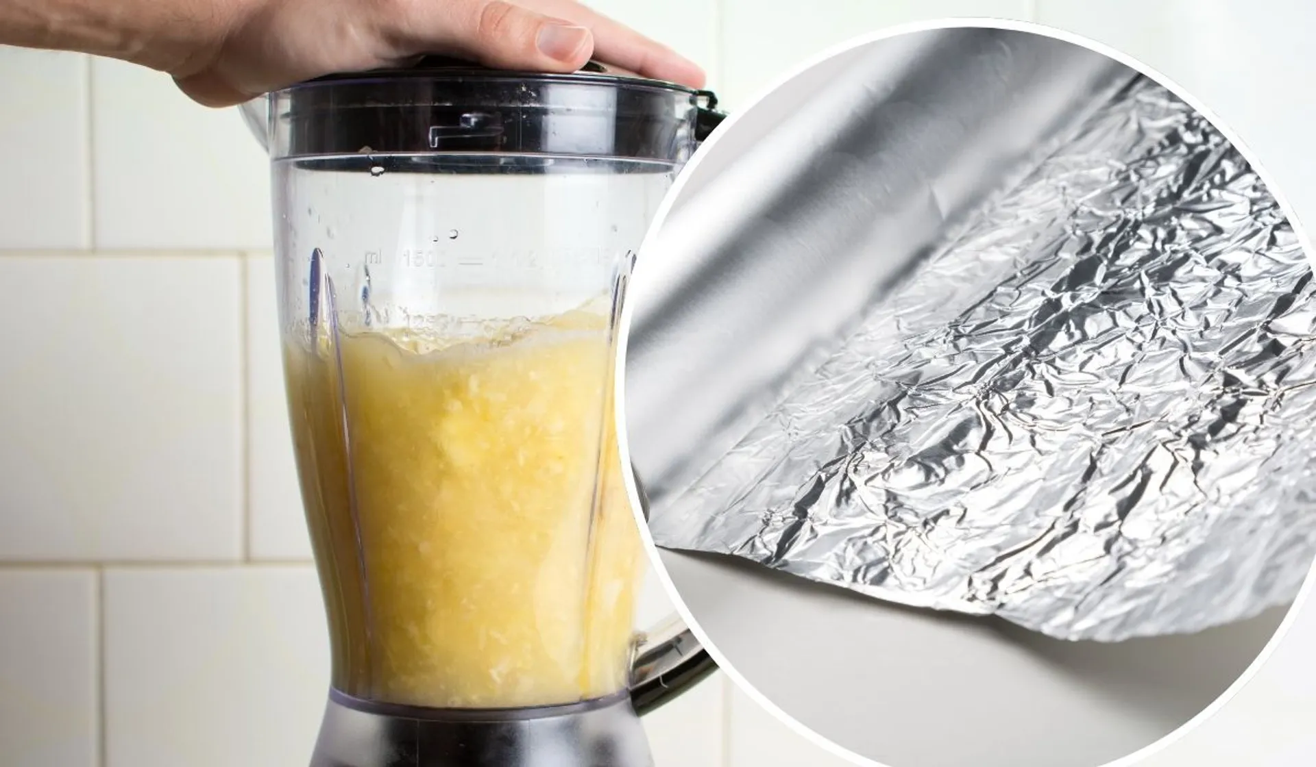 folia aluminiowa i blender