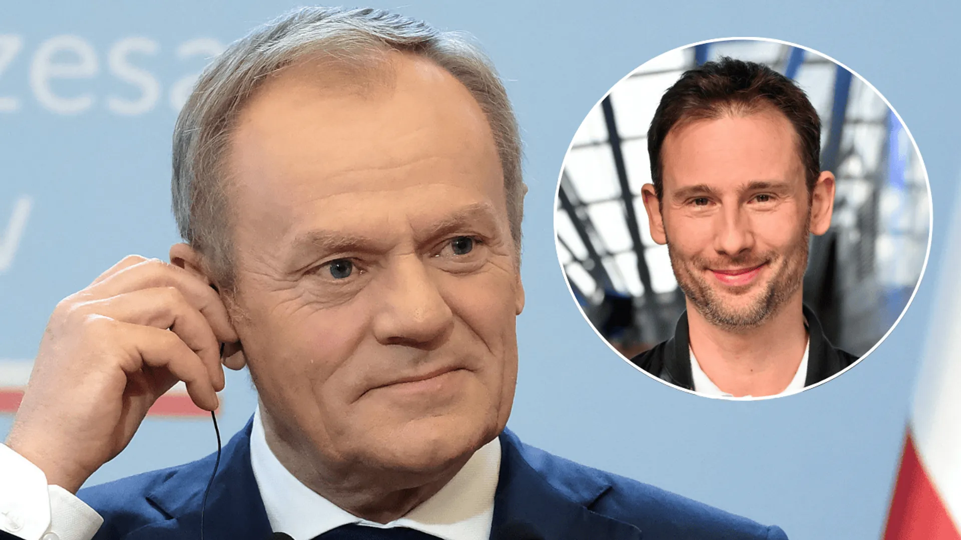 Donald Tusk i Sławosz Uznański-Wiśniewski