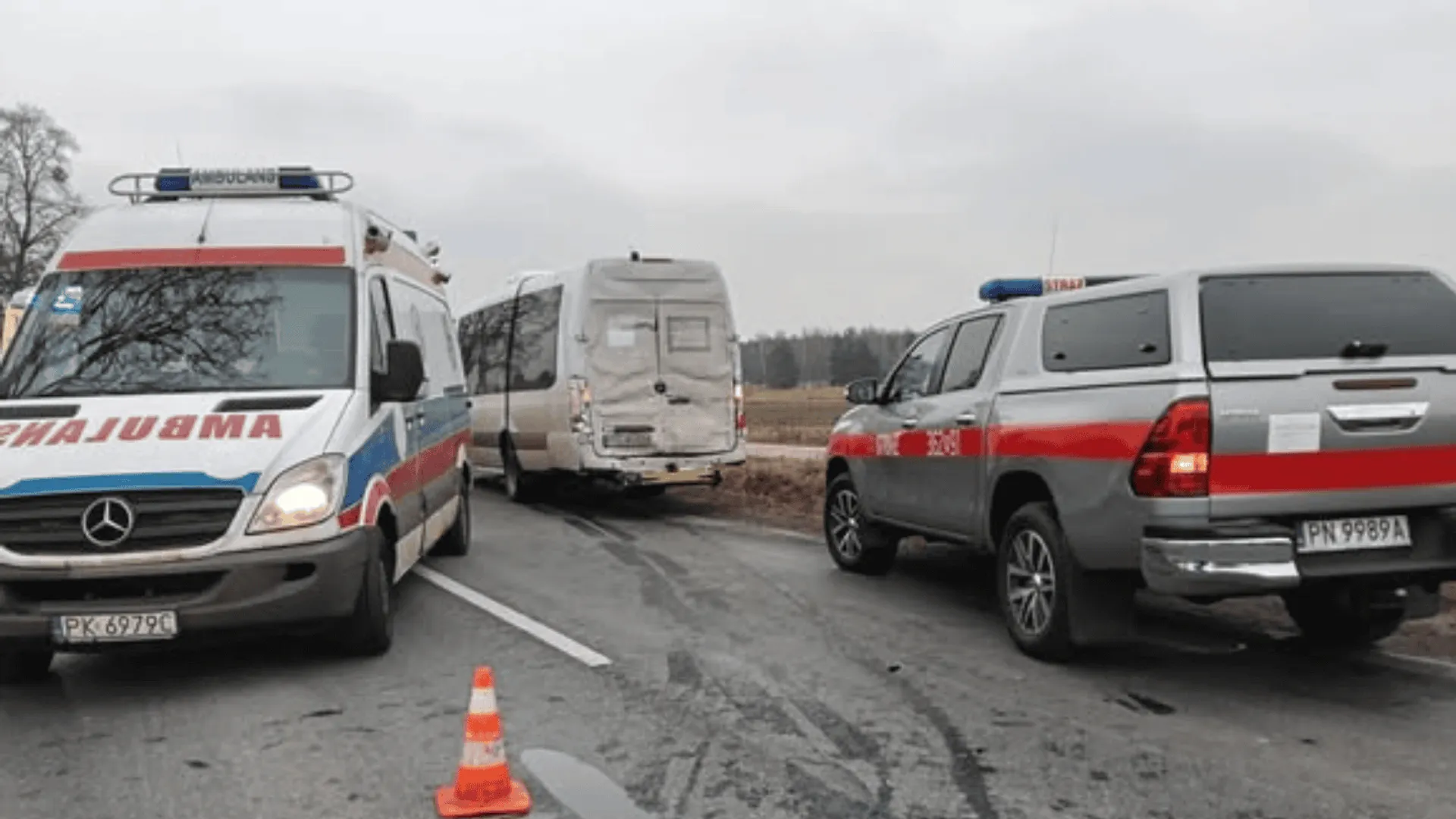 Wypadek drogowy na DK25