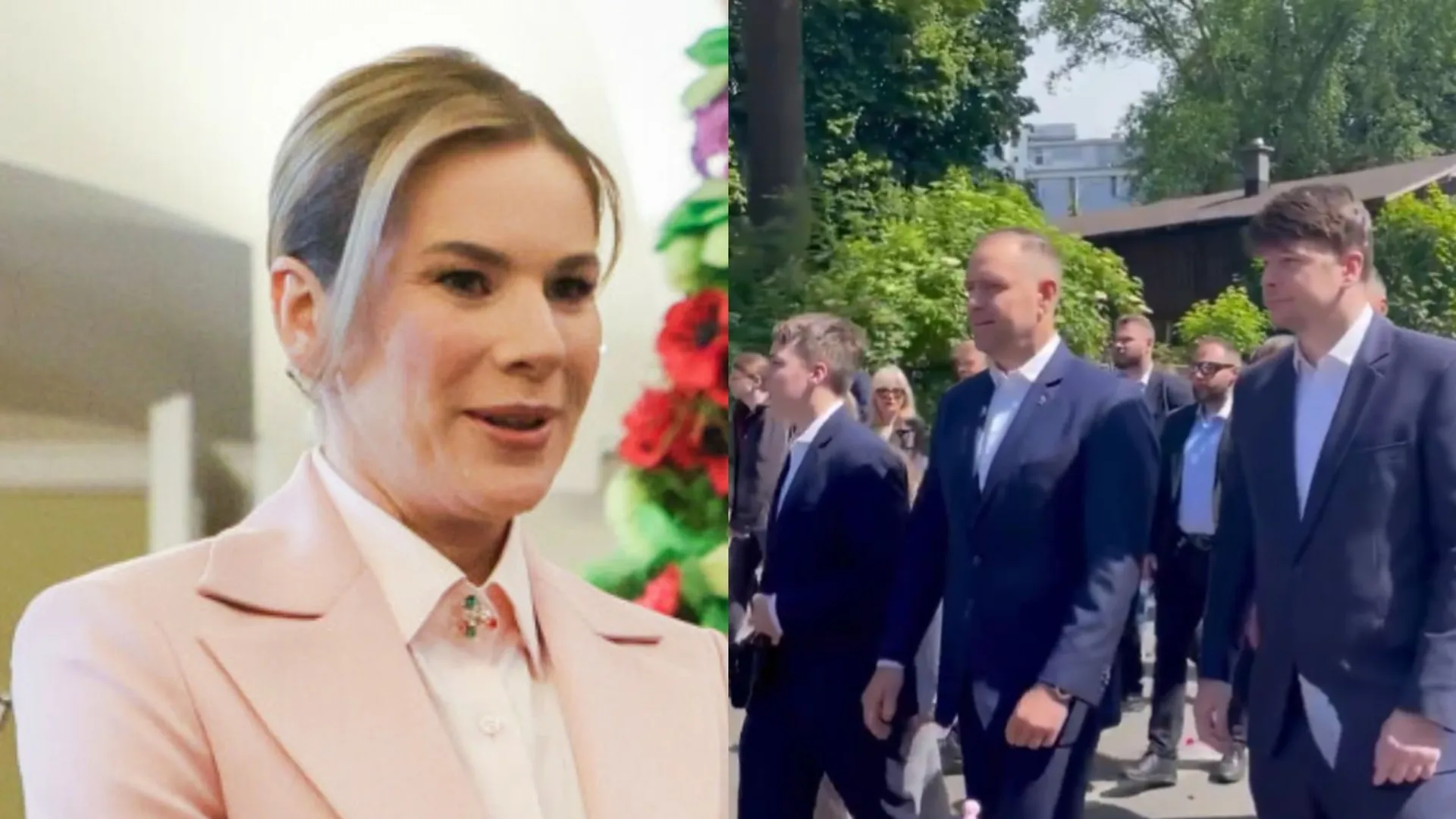 Rodzina Nawrockich na procesji z okazji Bożego Ciała