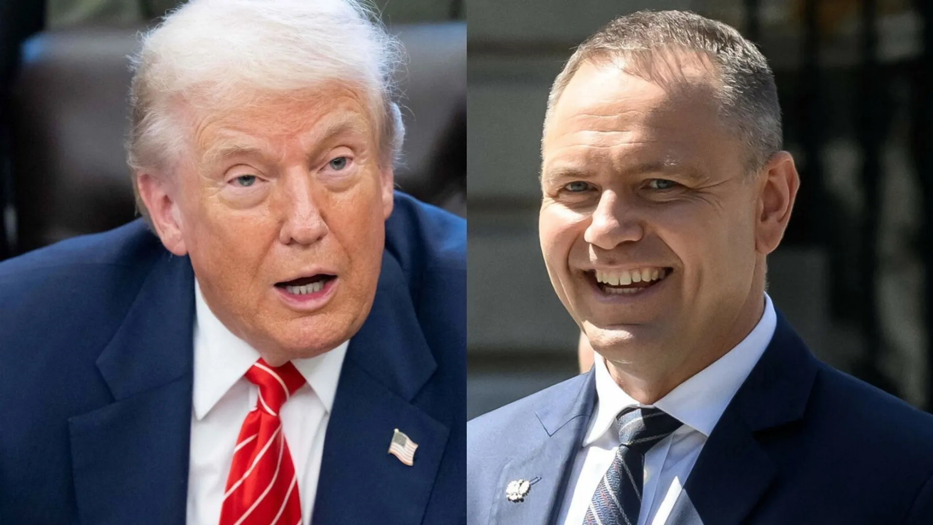 Zdziwiony Donald Trump i radosny Karol Nawrocki