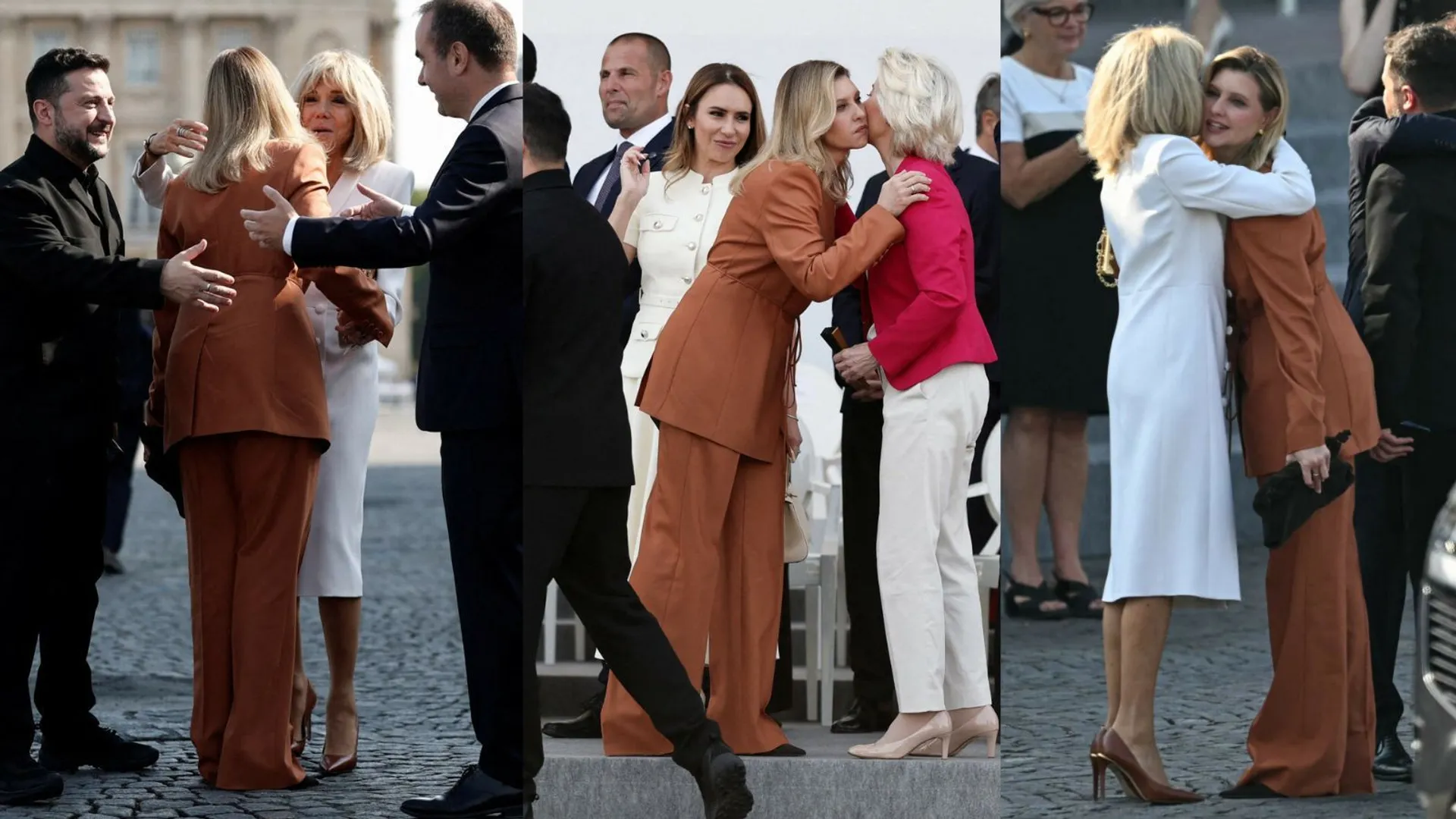Wołodymyr Zełenski, Ołena Zełenska, Macron