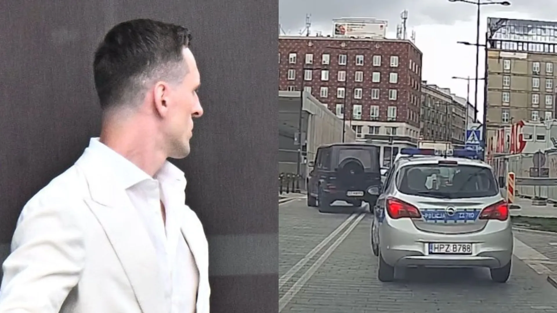 Arkadiusz Milik jedzie autem po Warszawie