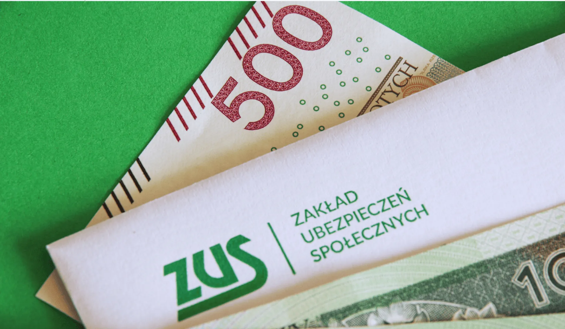 ZUS, koperta, pieniądze