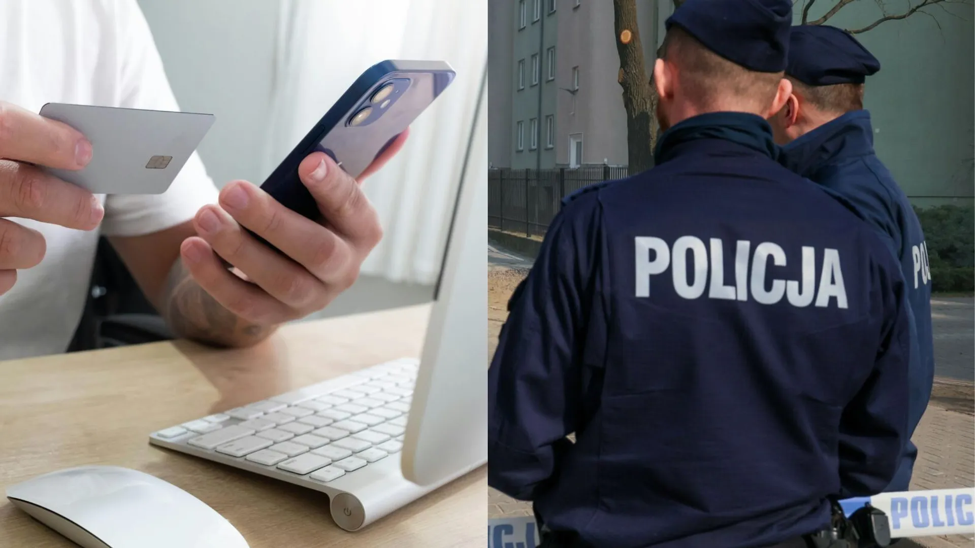 telefon w dłoni, policja