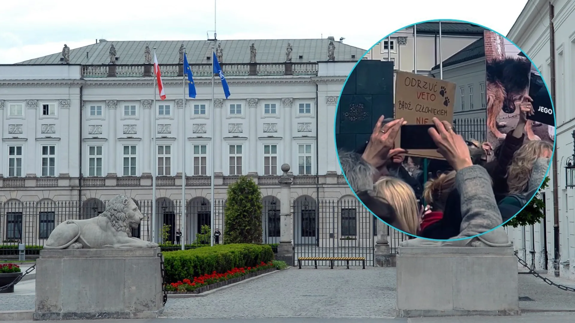 Tłumy pod Pałacem Prezydenckim, fot. Dzieje się w Warszawie/Facebook