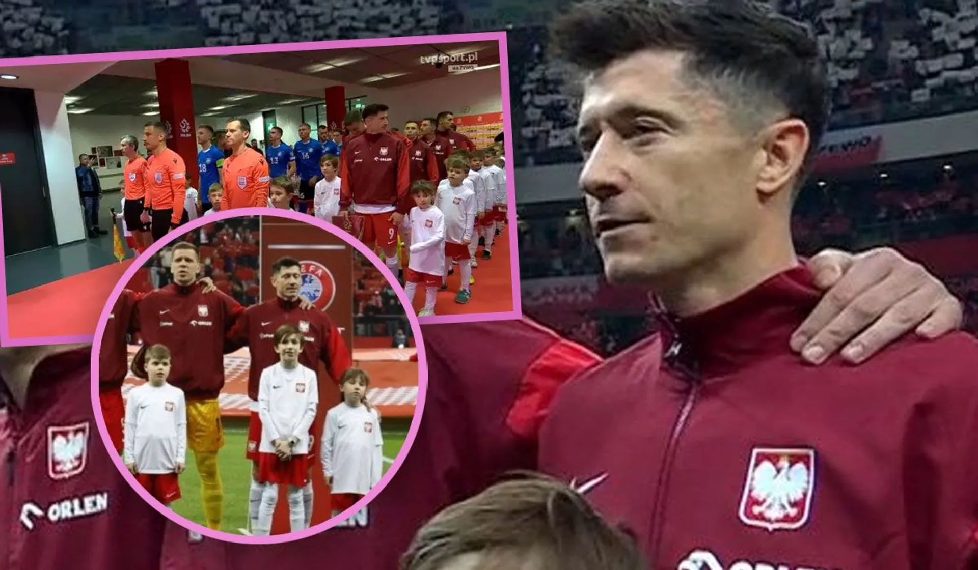 Robert Lewandowski z córką na boisku Polska-Estonia