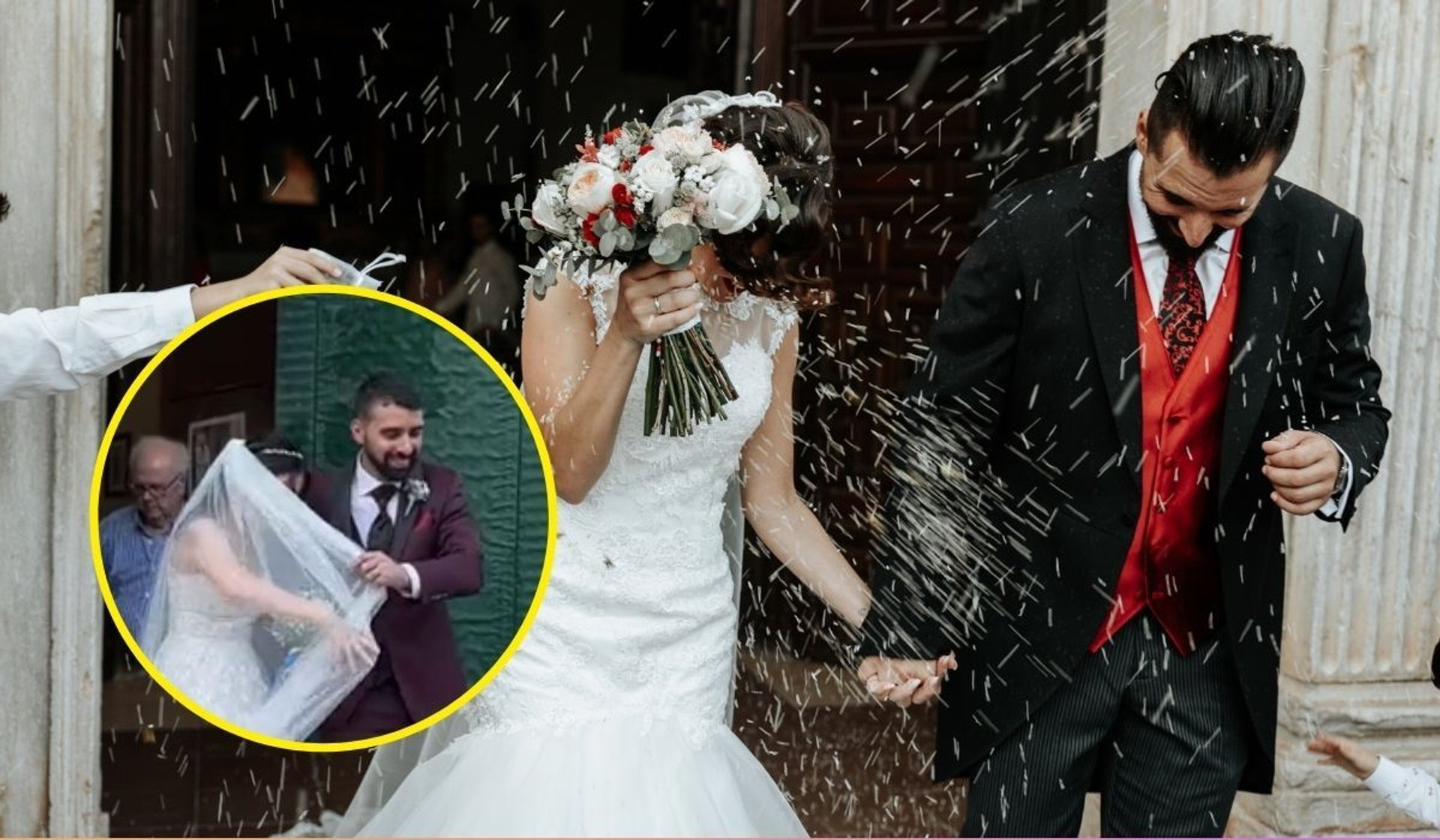 Ślubne tradycje czasami nie idą zgodnie z planem, fot. Canva/Xrobak, Getty Images, TikTok/danaenaildesigner