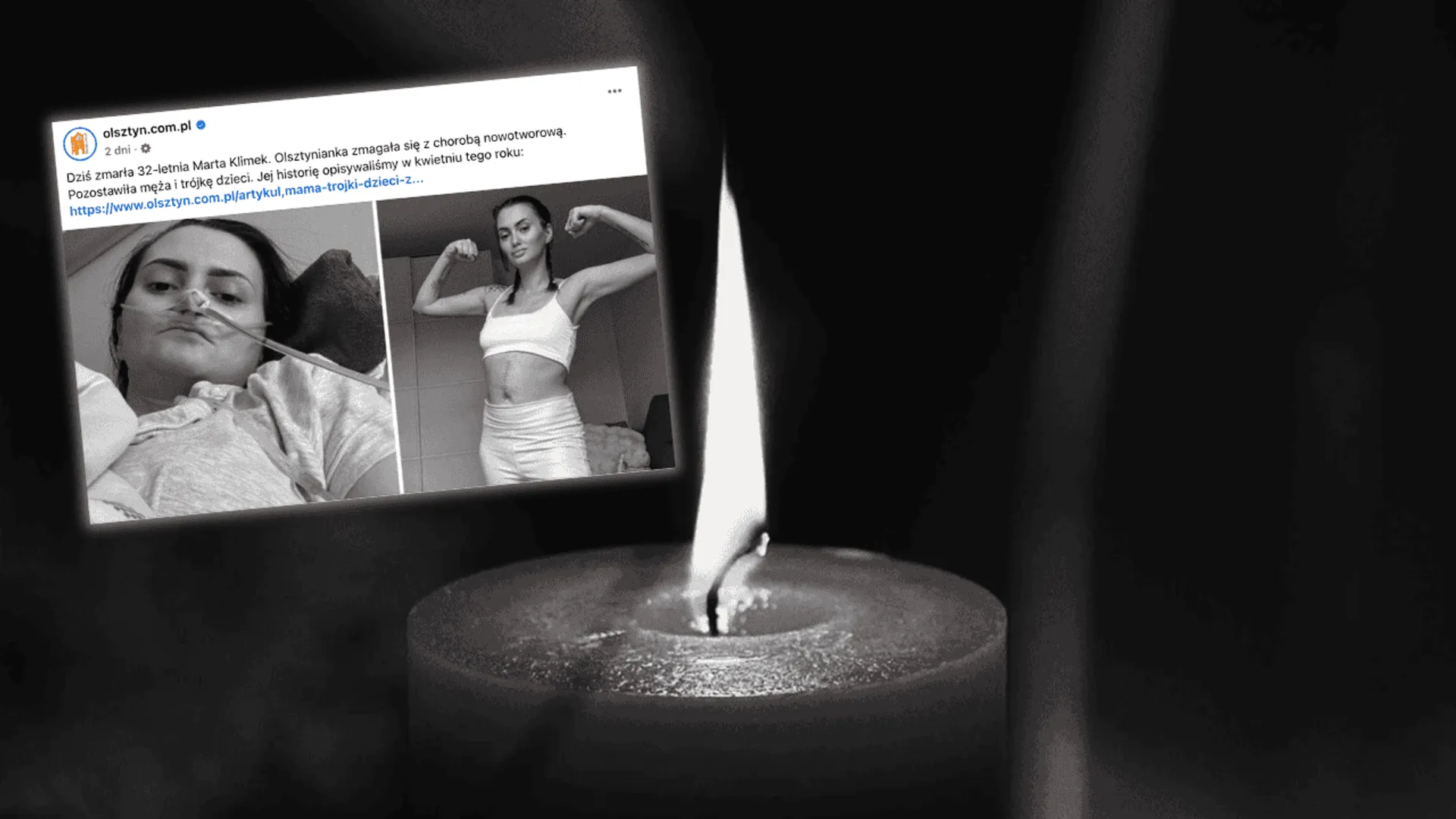 Świeca, wpis na facebooku