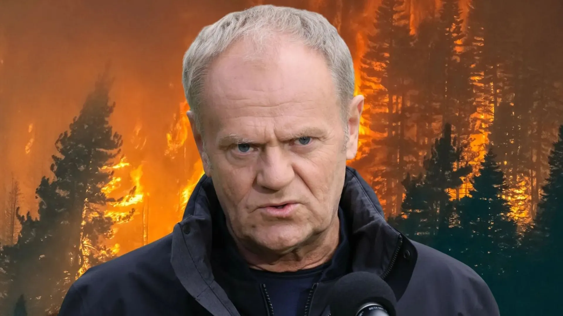 Donald Tusk, sztab kryzysowy, pożar
