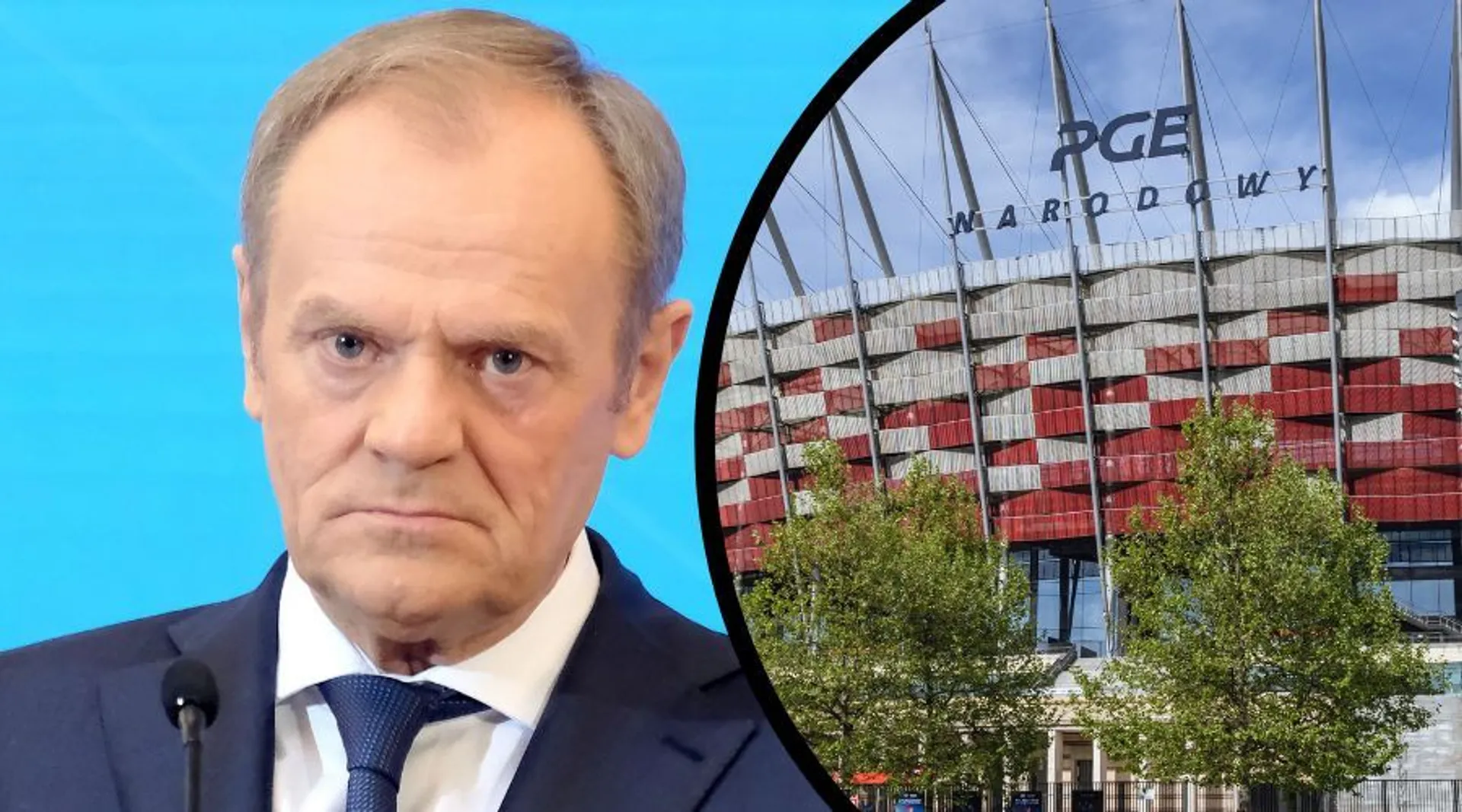 Donald Tusk i stadion narodowy
