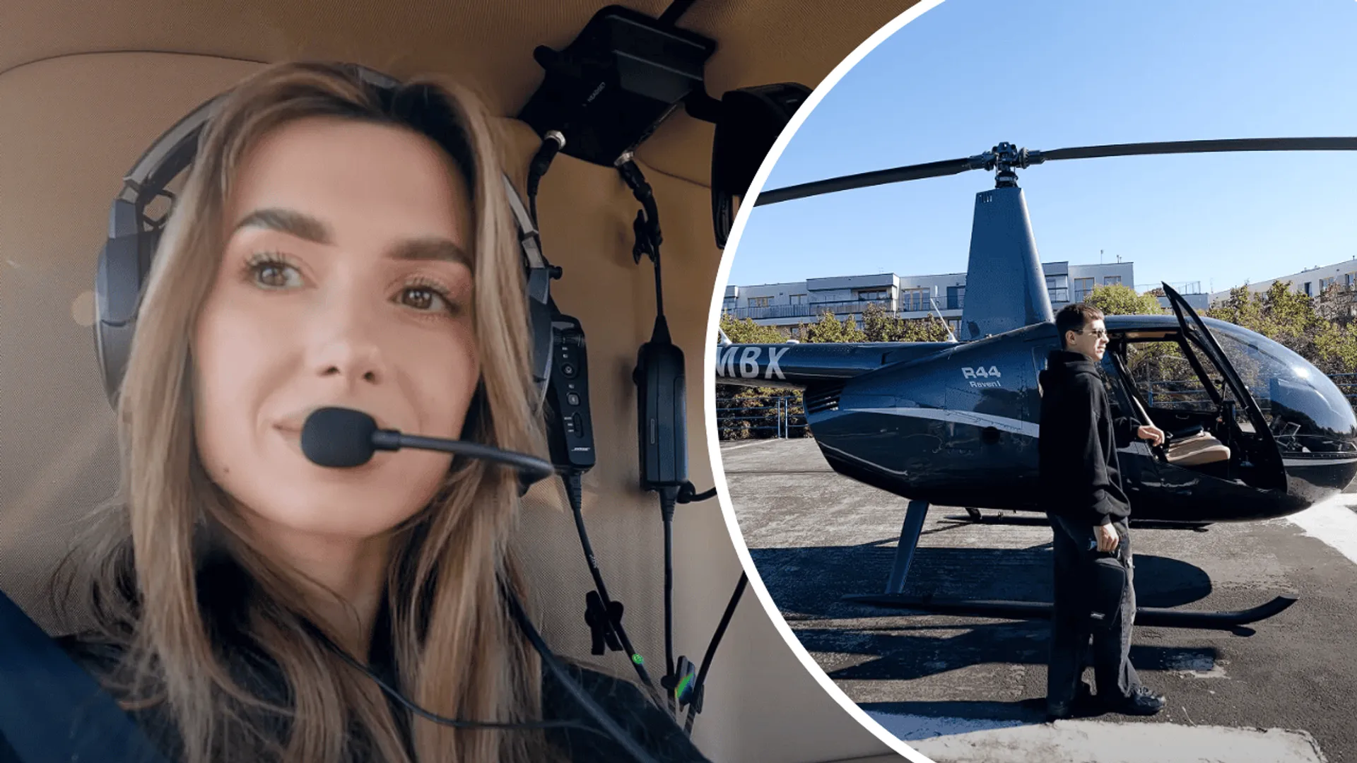 Weronika "Wersow" Sowa w helikopterze