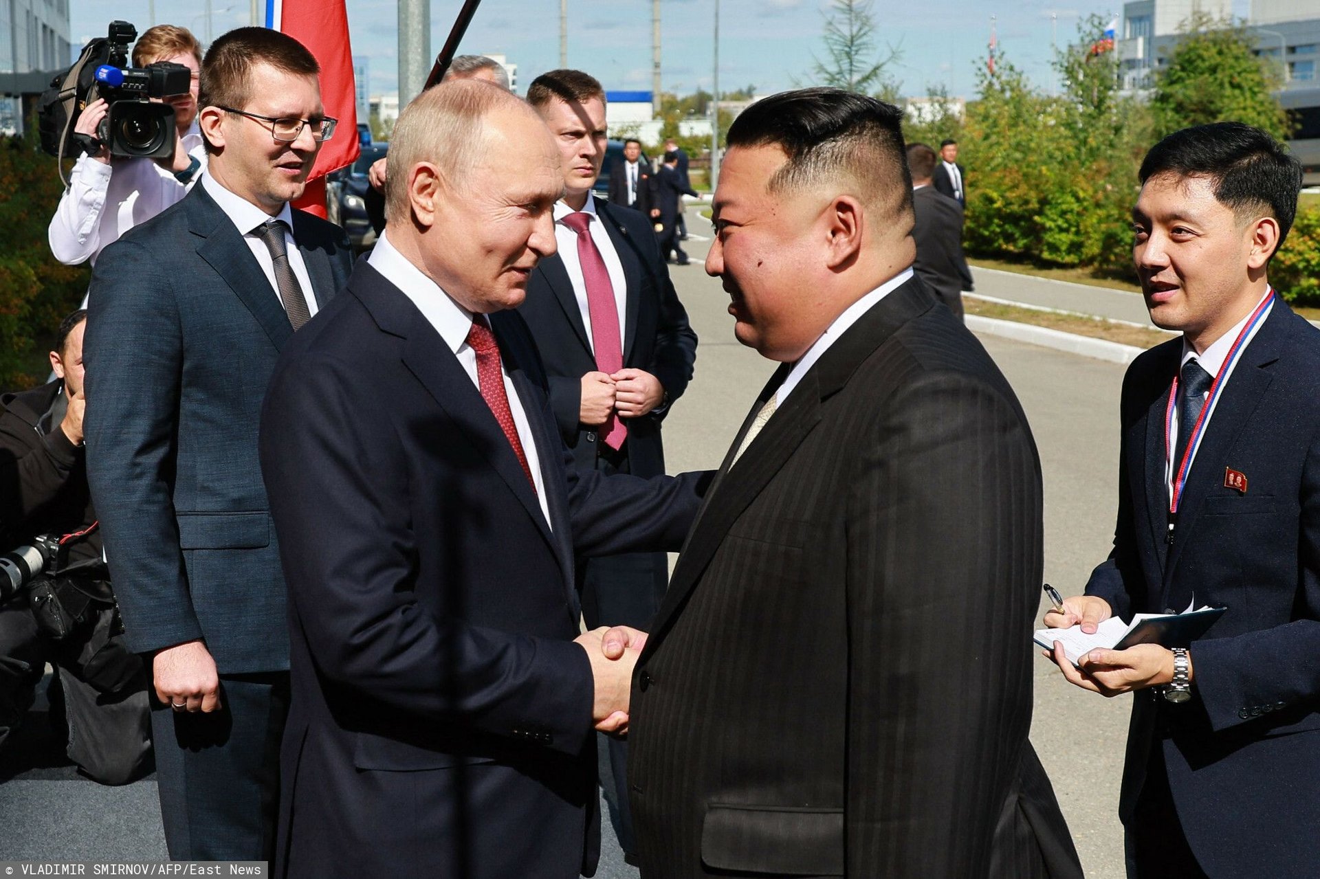 Władimir Putin i Kim Dzong Un w Rosji