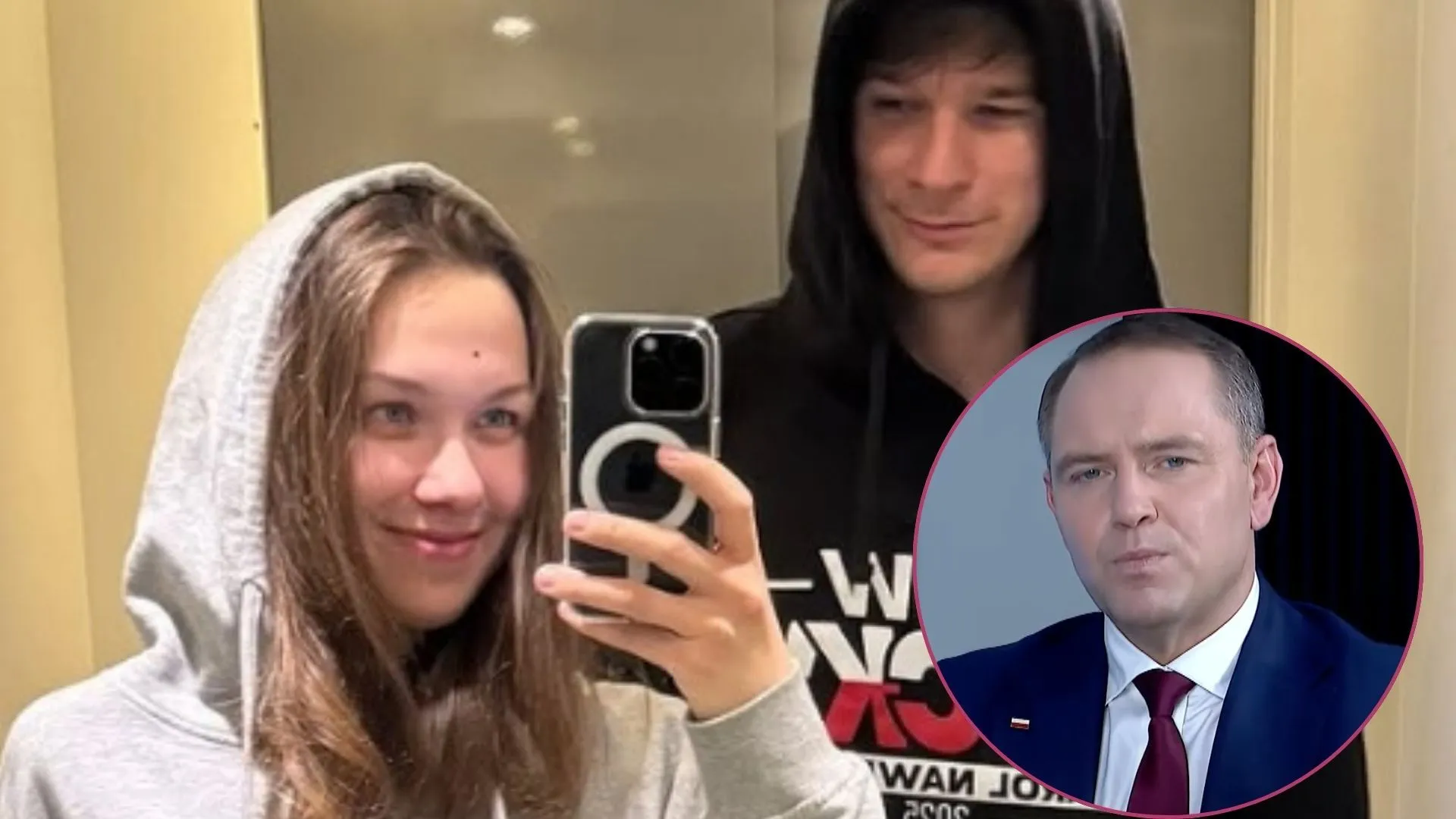 Daniel Nawrocki z dziewczyną