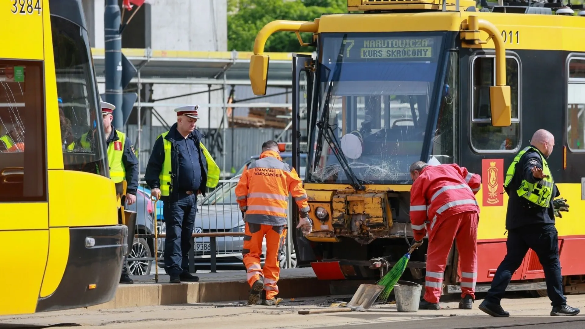 Tramwaj, zderzenie tramwajów, Warszawa