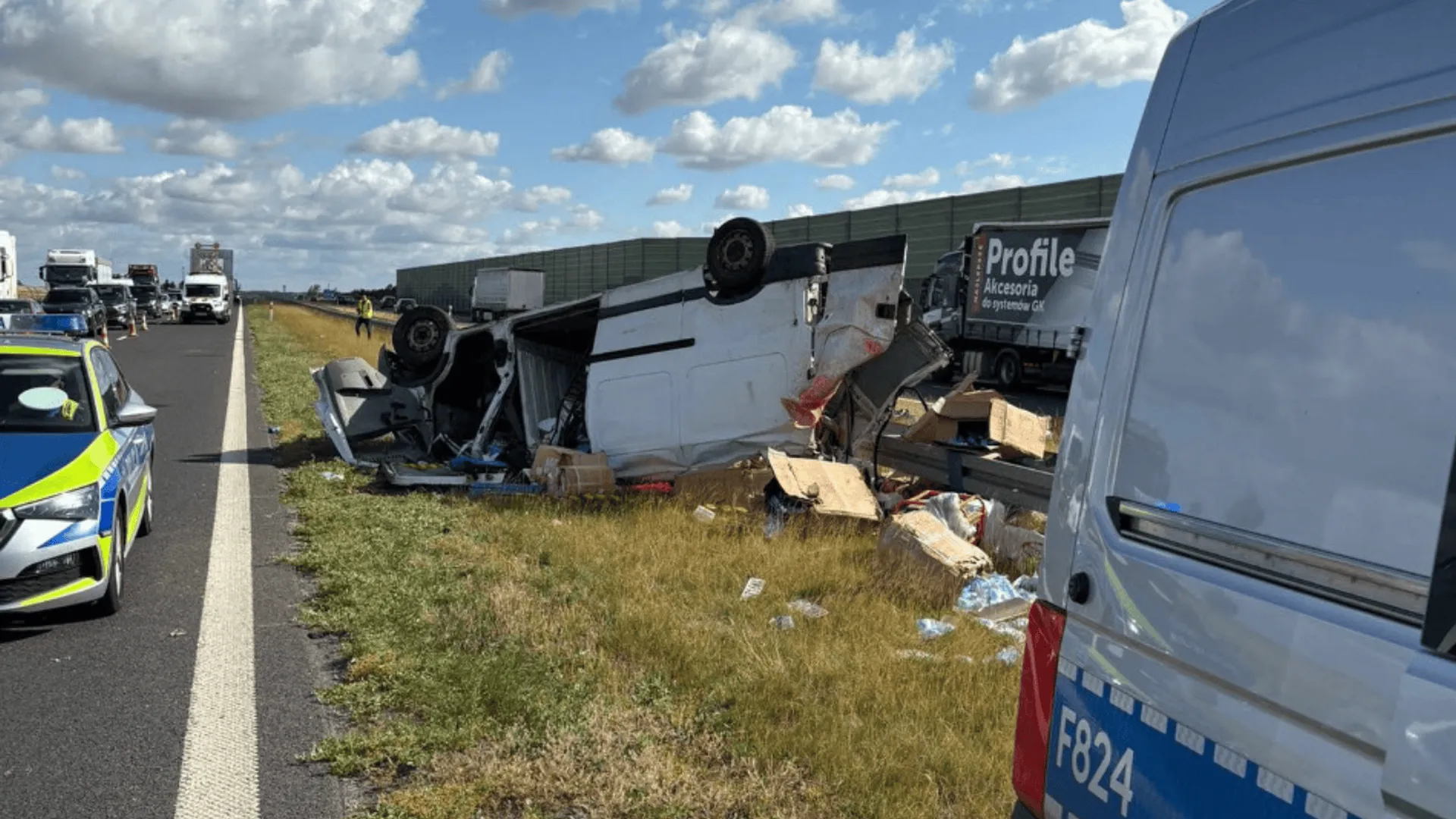 Wypadek na autostradzie A1