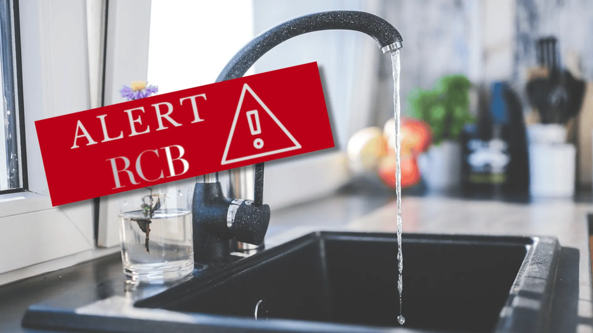 Woda, kran, alert RCB