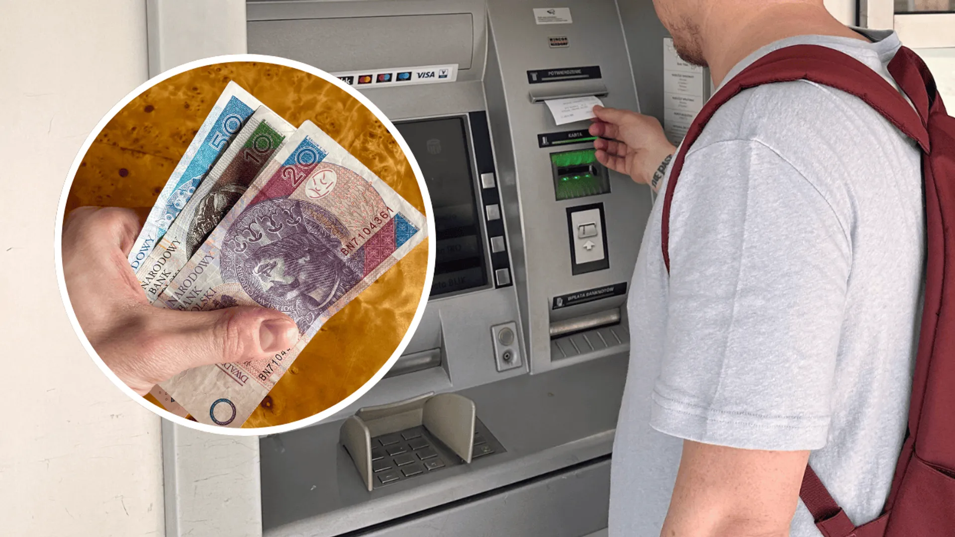 Bankomat, pieniądze