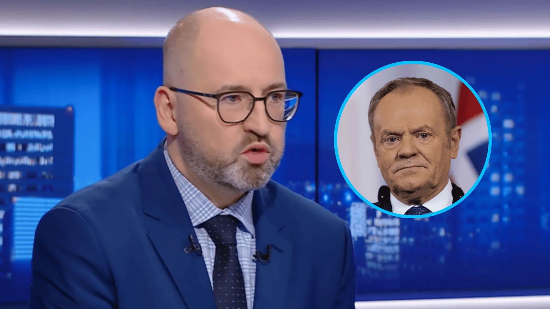 Adam Bielan, Donald Tusk, fot. "Gość Wydarzeń"/PolsatNews, Marysia Zawada/REPORTER