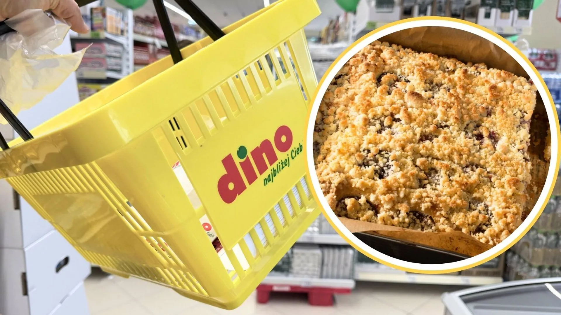 Ciasto drożdżowe ze śliwkami i kruszonką, promocja Dino na śliwki