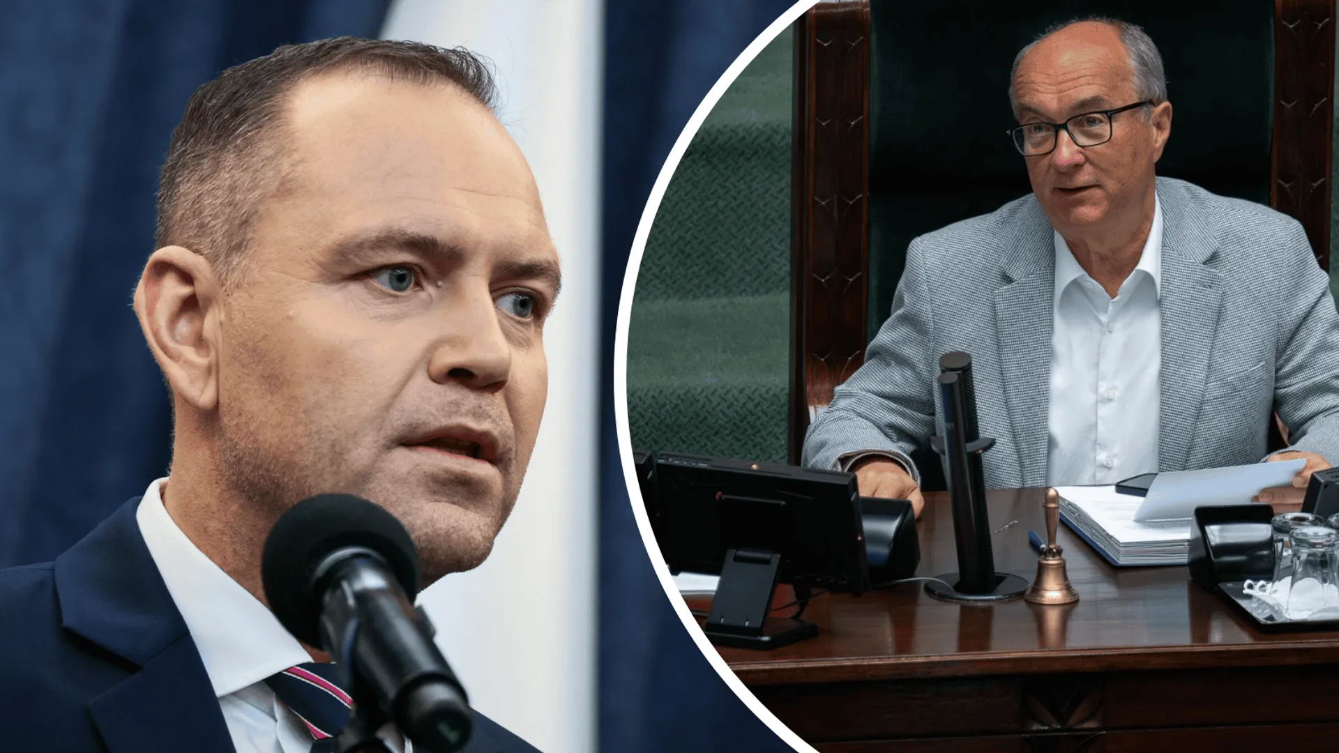 Kolaż dwóch zdjęć: po lewej Karol Nawrocki, a po prawej Włodzimierz Czarzasty