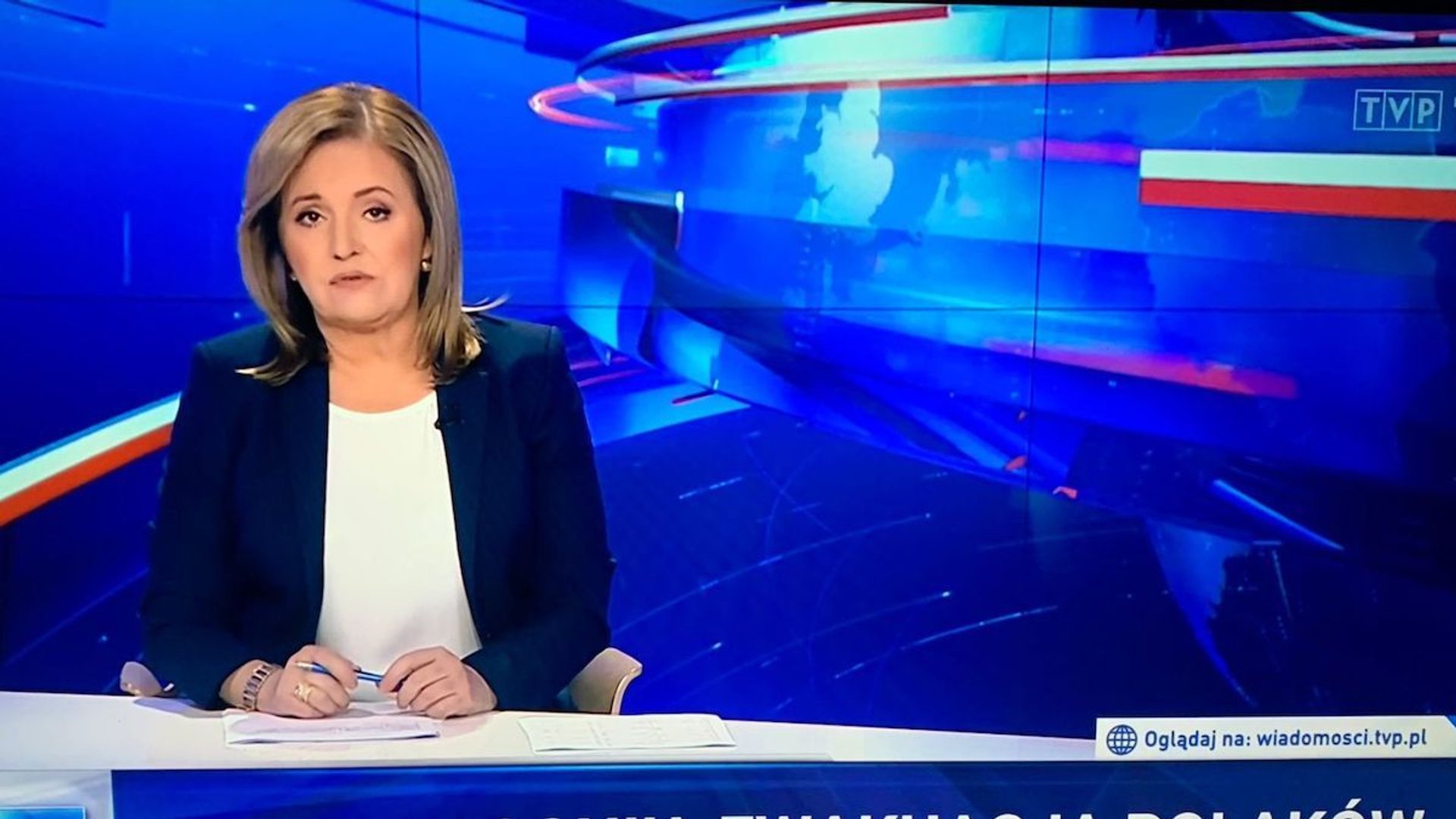 Danuta Holecka "Wiadomości" TVP