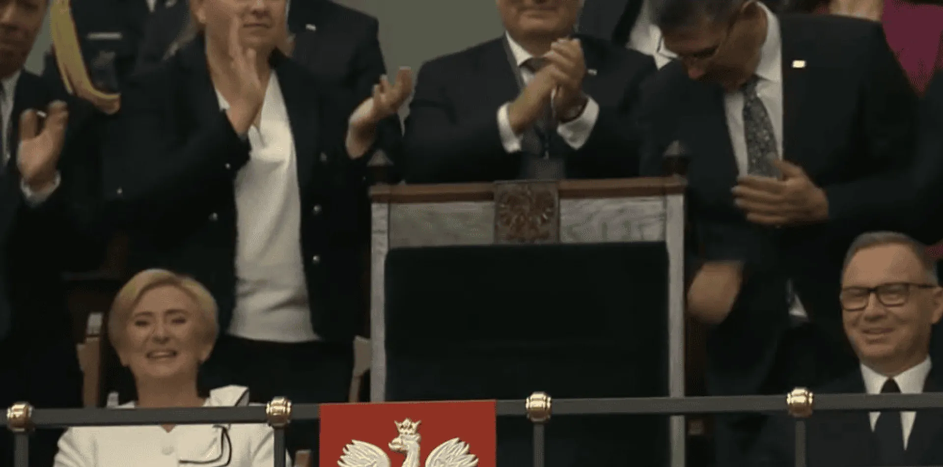 Andrzej i Agata Duda podczas zaprzysiężenia prezydenta Karola Nawrockiego