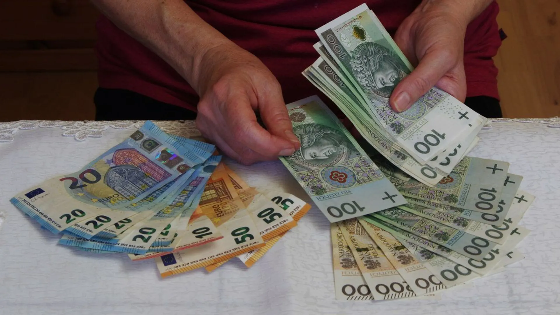 złoty, euro