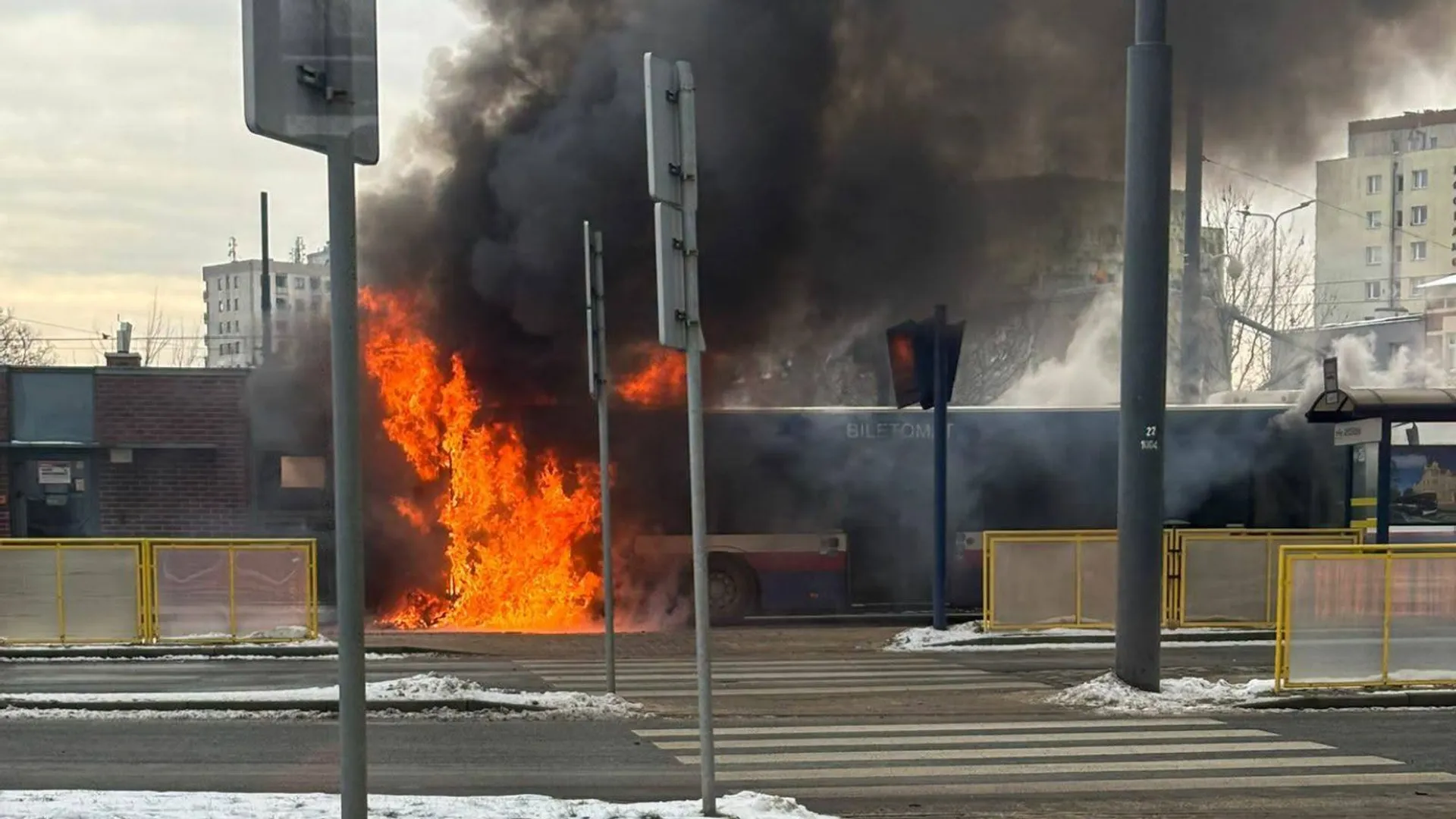 Pożar autobusu w Bydgoszczy