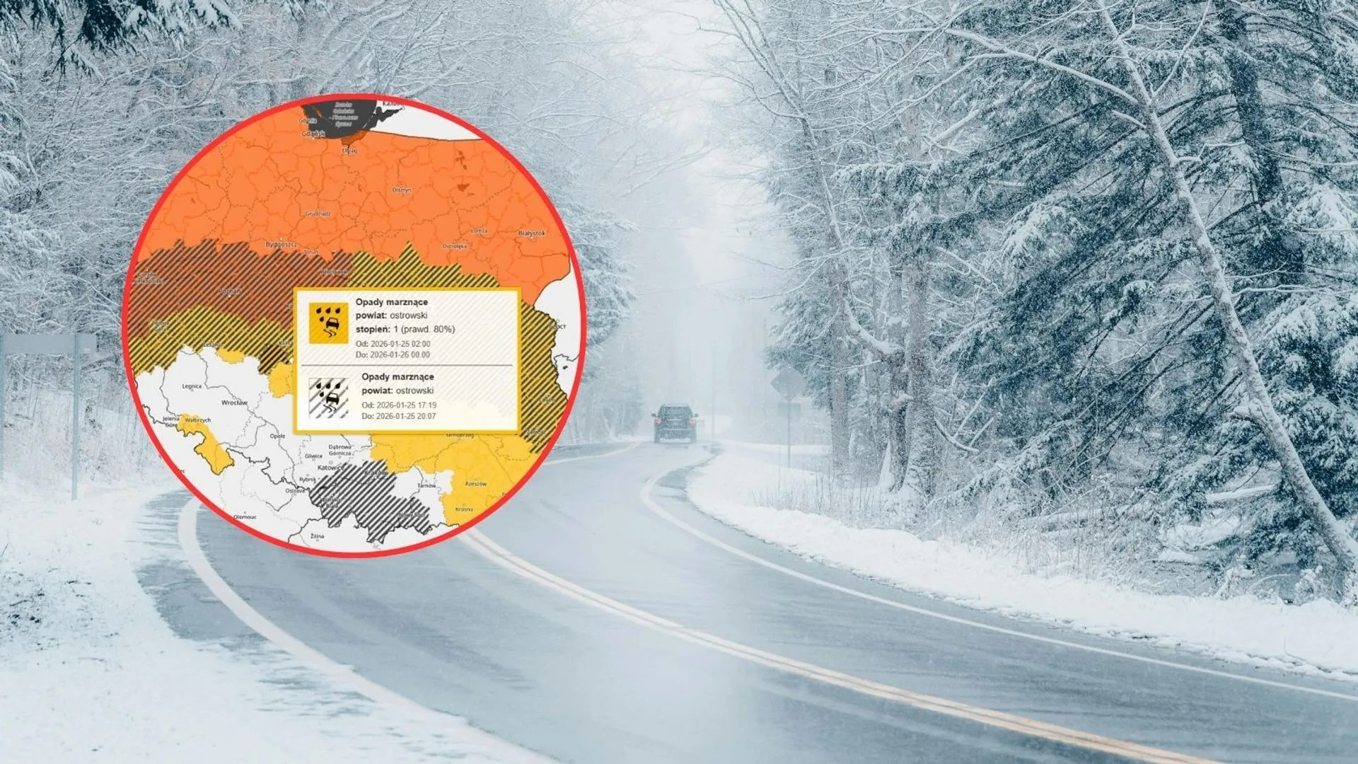 Niebezpieczna gołoledź nadciąga! IMGW ostrzega przed śliskimi drogami w 11 województwach