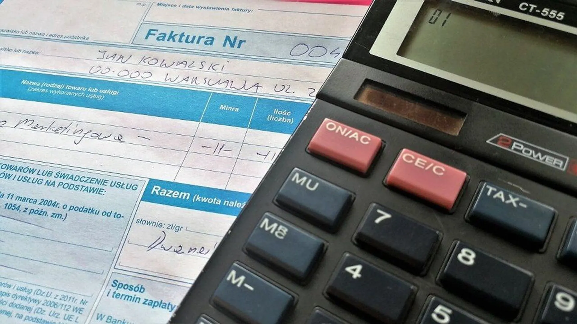 Ministerstwo Finansów, faktury