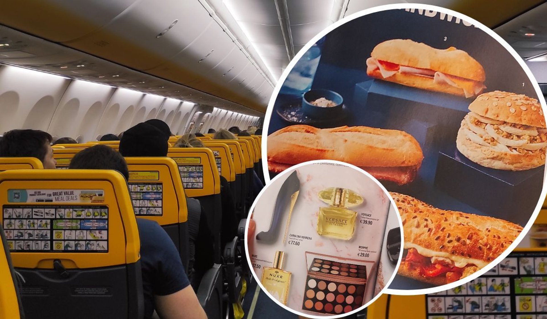 jedzenie i napoje na pokładzie Ryanaira