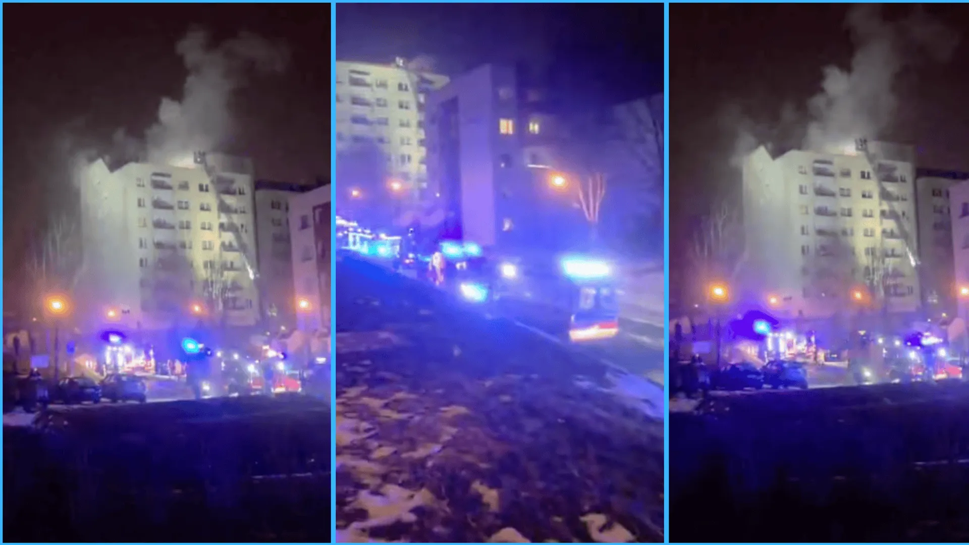 Tragiczny pożar bloku. Mężczyzna nie żyje, dzieci pilnie przewiezione do szpitala