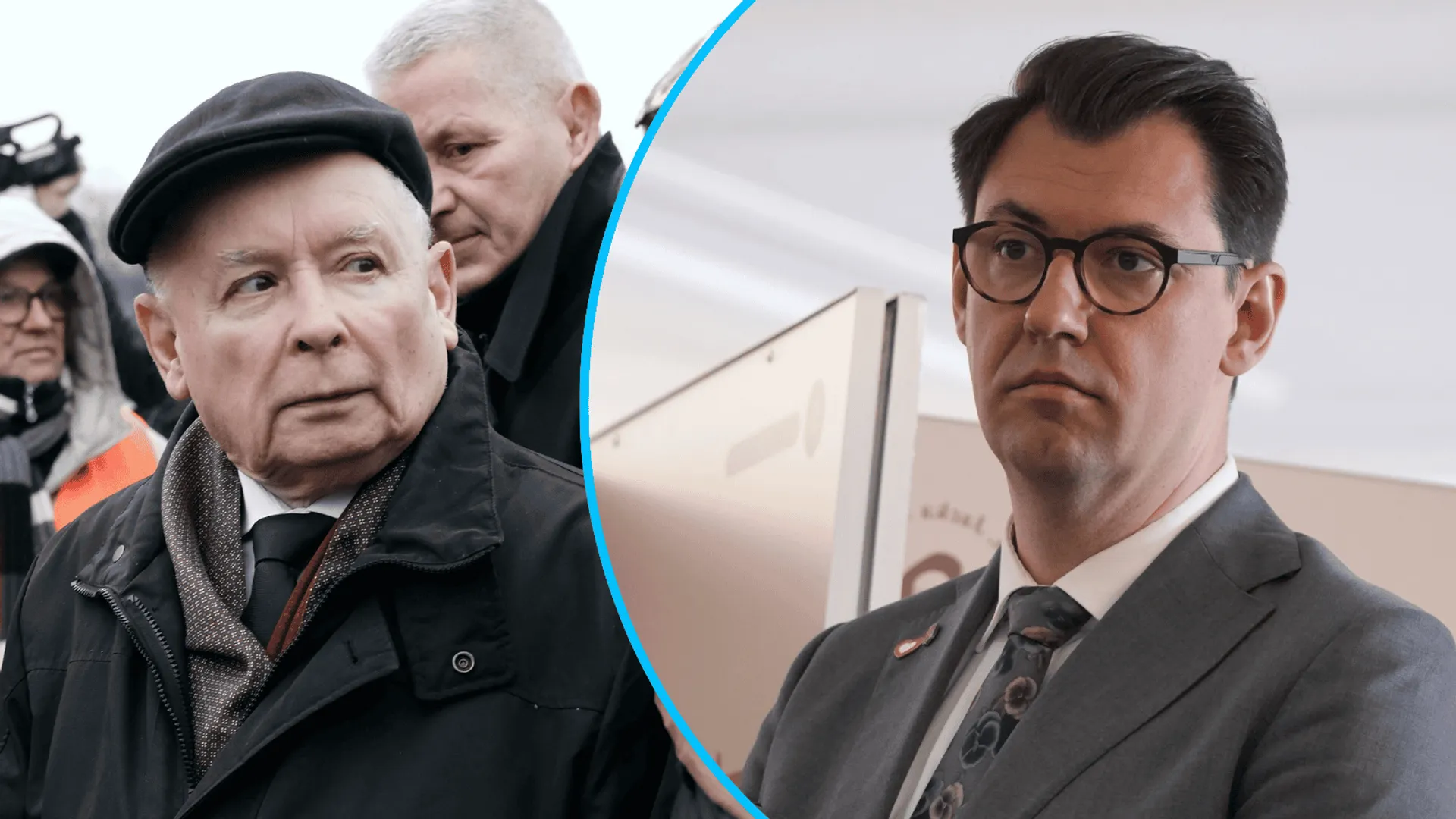 Jarosław Kaczyński, a w ramce Konrad Frysztak.