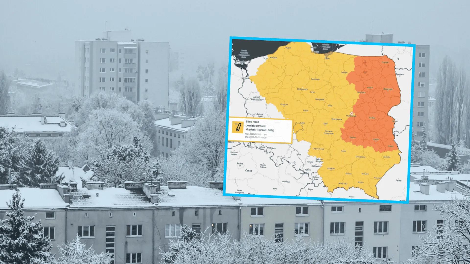 Silny mróz w Polsce, fot. Anita Walczewska/East News, IMGW/X