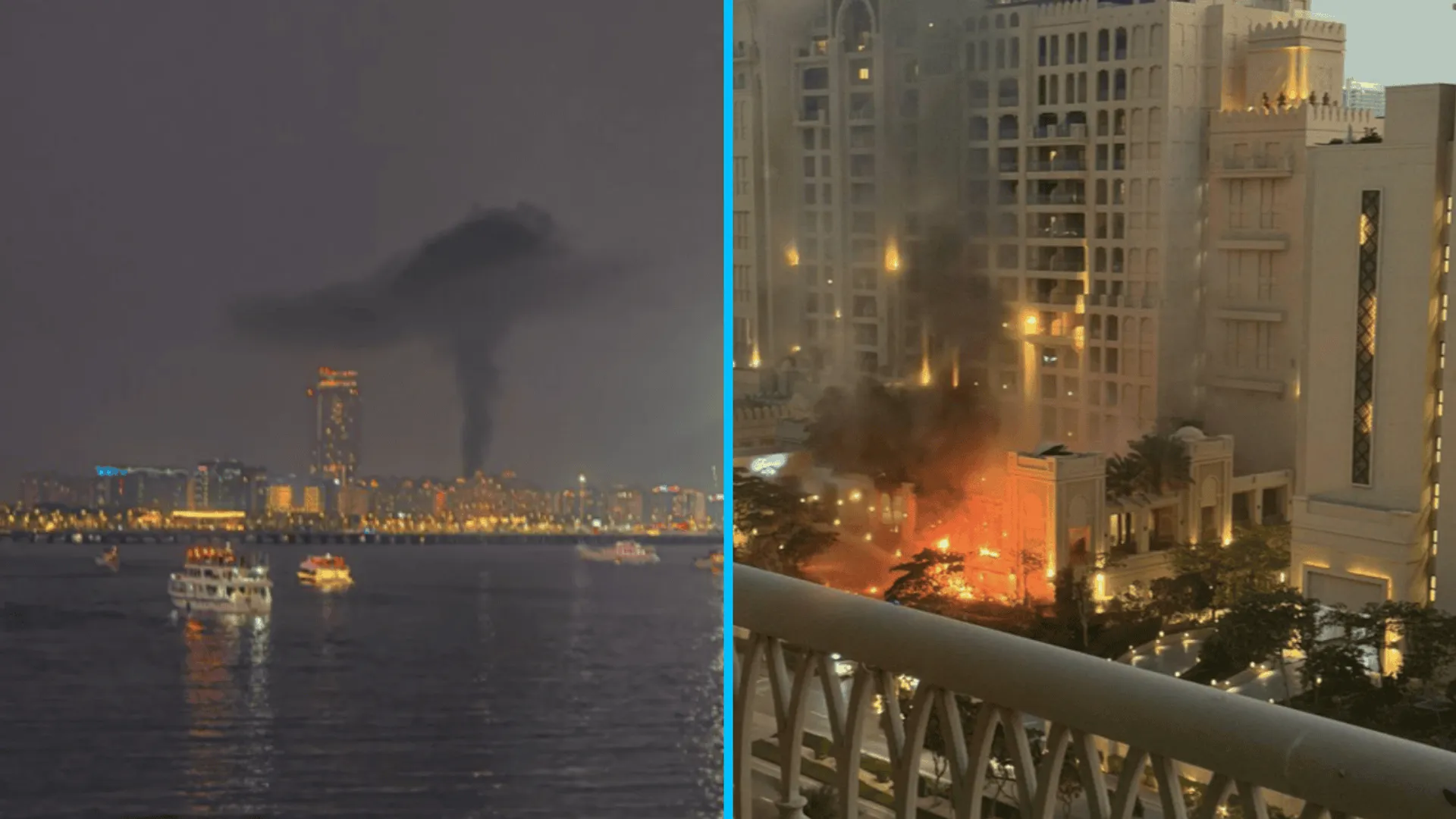 Pożar na Palm Jumeirah, fot. NEXTA/X