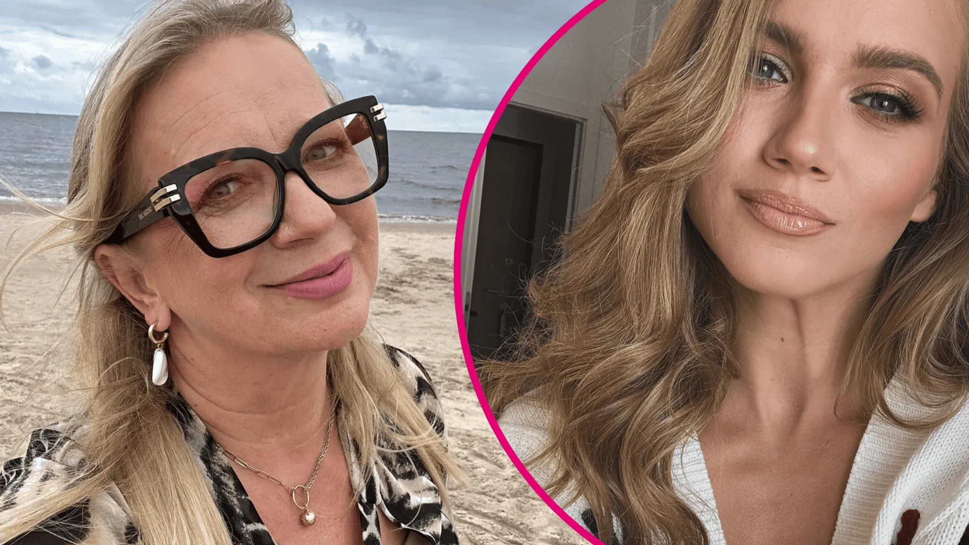 Marzena Rogalska na wakacjach, w ramce Agnieszka Kaczorowska-Pela