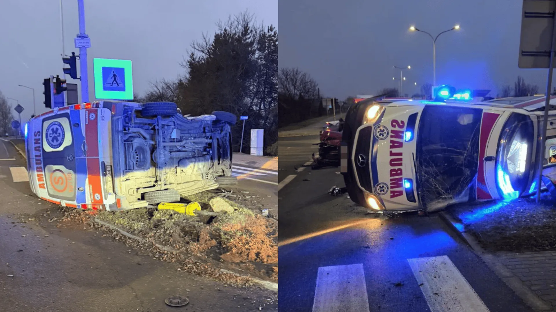 Samochód wjechał w karetkę na sygnale w Ostrowcu Świętokrzyskim. Cztery osoby w szpitalu